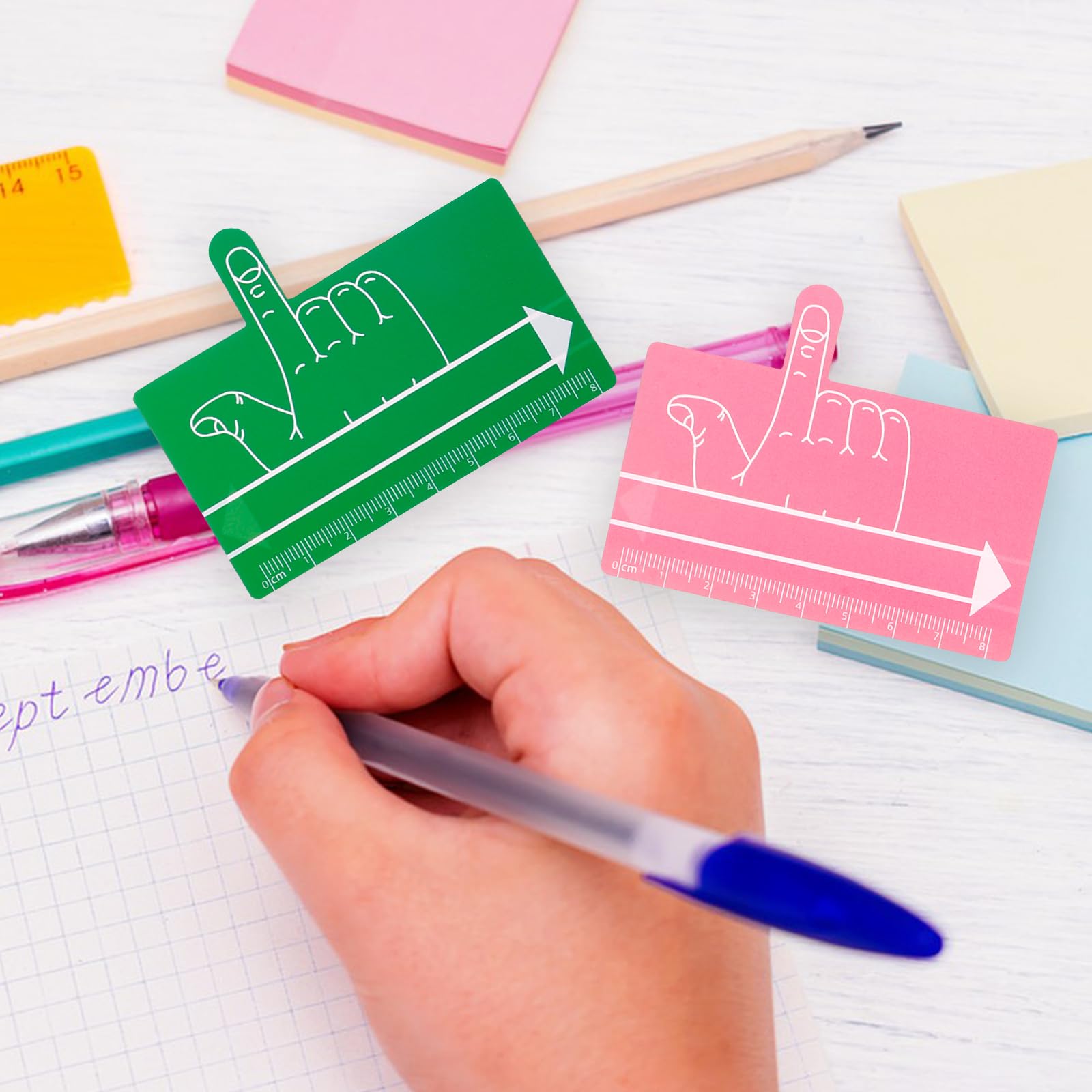 8 Pieces Finger Focus Highlighter, Guided Reading Strips Clear, Dyslexia Readers Tools, Colored Reading Trackers For ADHD Adults Teens Students, Classroom, Home School Supplies (A - View #3