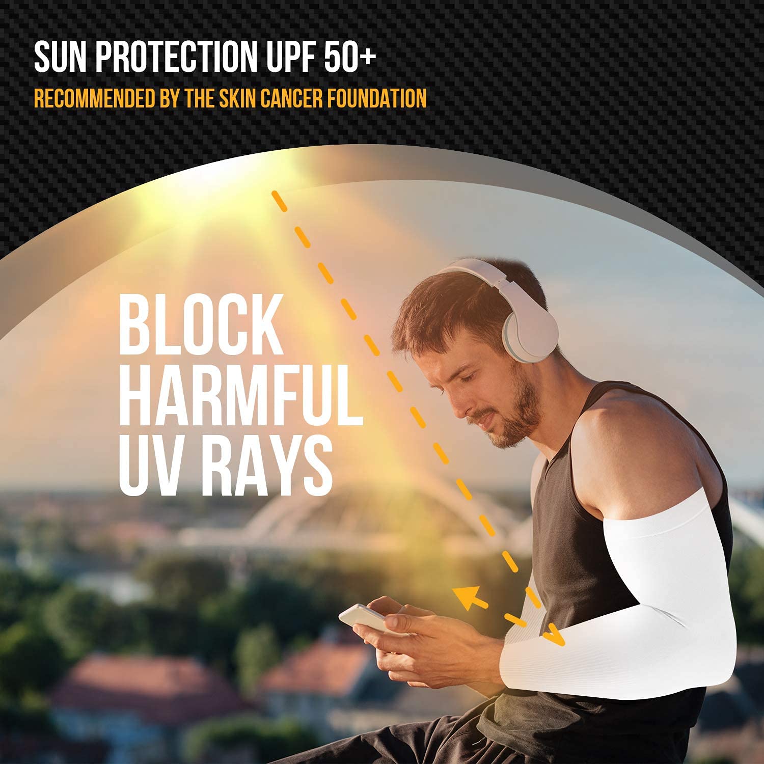Manchettes de Bras Manchon Bras Anti-UV Protection UPF 50+ Manche de Bras Respirante Manchettes pour Hommes Femmes pour Cyclisme Refroidissement Chevauchée Sport