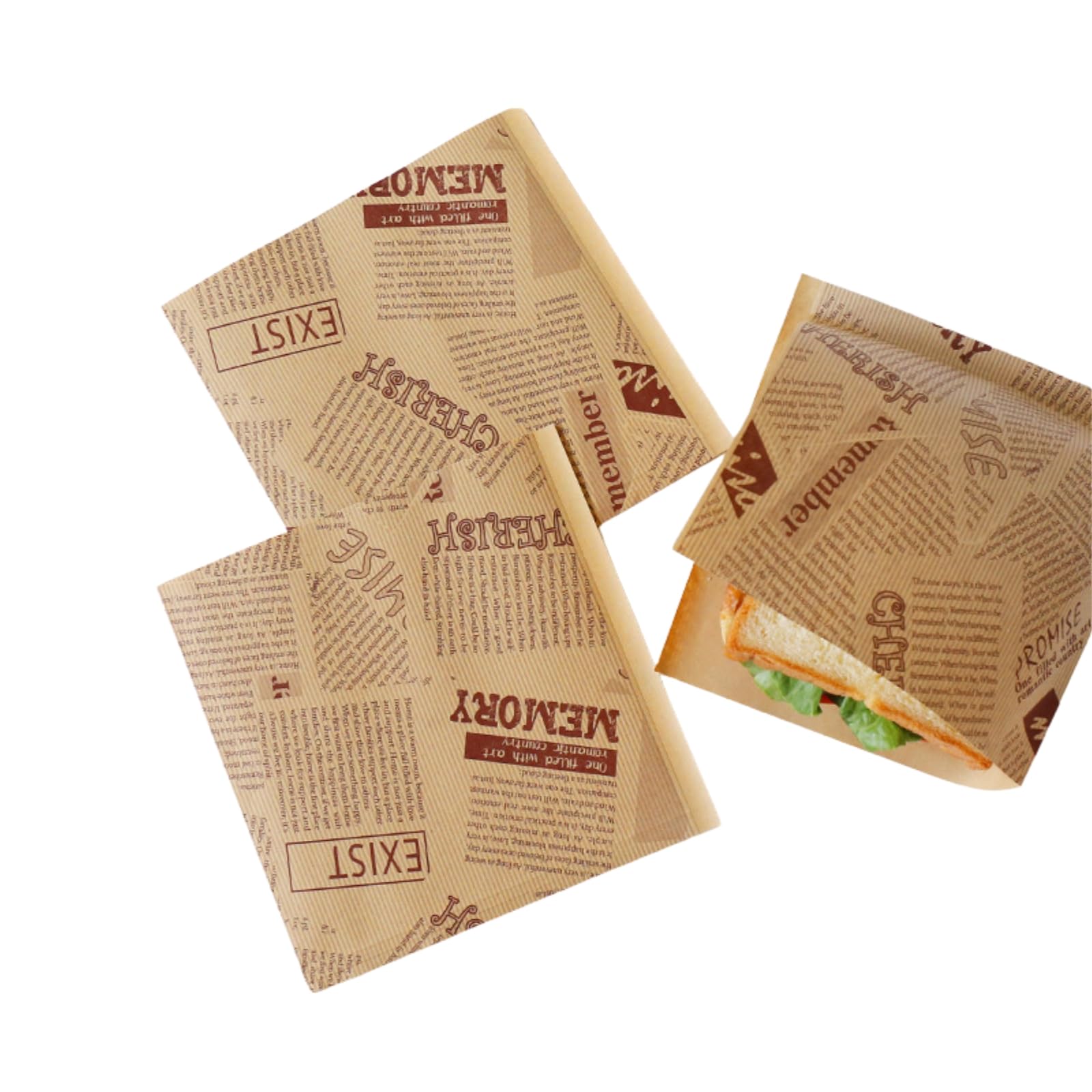 Amazon｜snugly ハンバーガー 包み紙 18×18cm 100枚入 バーガー袋