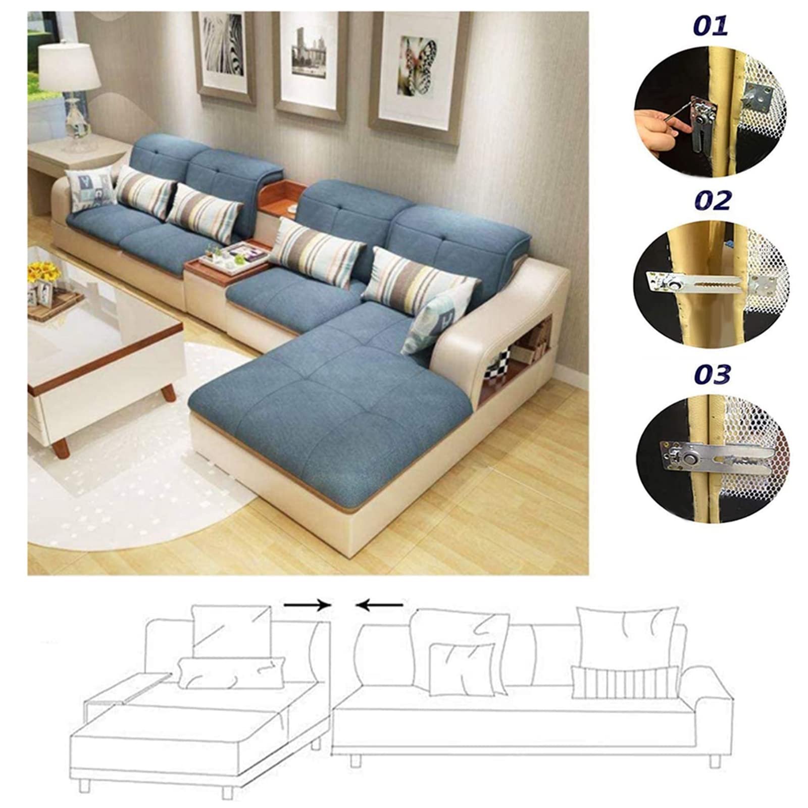 【P3975】変身／couch>>case Amazon.com: AWEN+ 4 Pack Sofa Connector Sectional Couch Connector