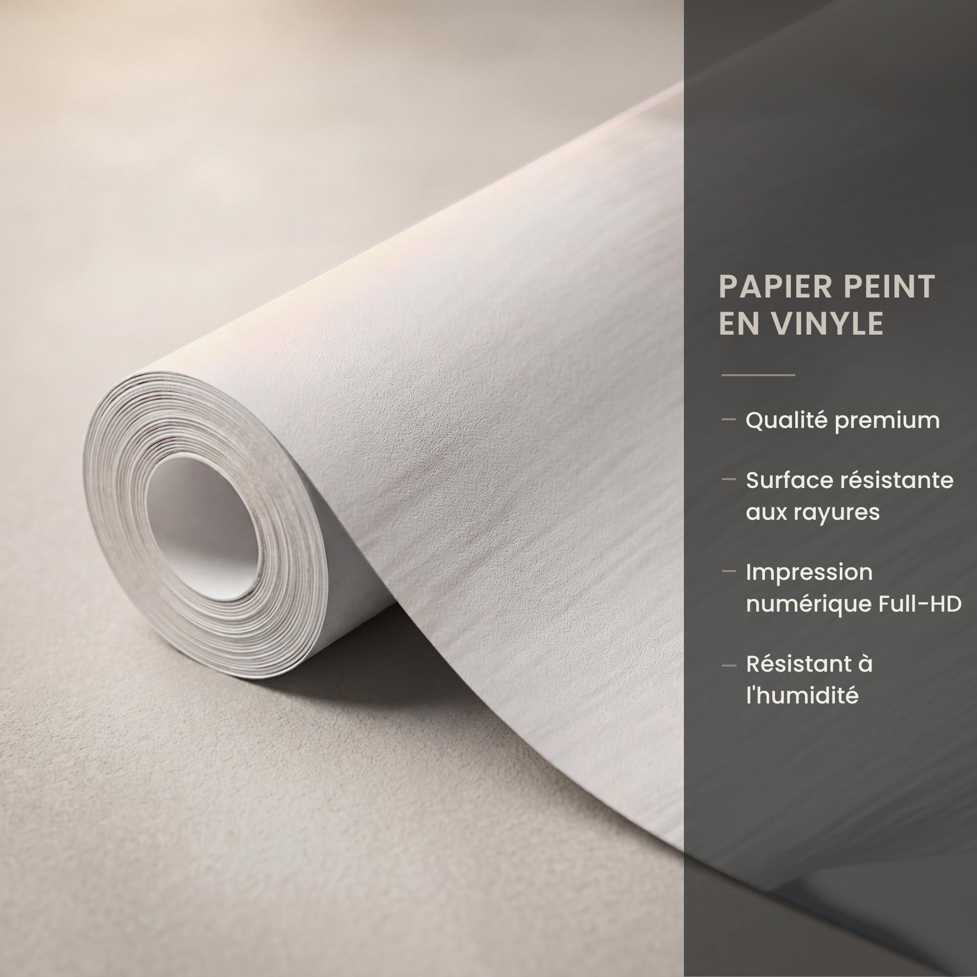 Papel Pintado Vinilico 300x300 cm Primera Calidad Papeles Pintados De Pared Pour Salon Dormitorio Decorativo Wallpaper Cocina Retrato - Misterioso - Blanco