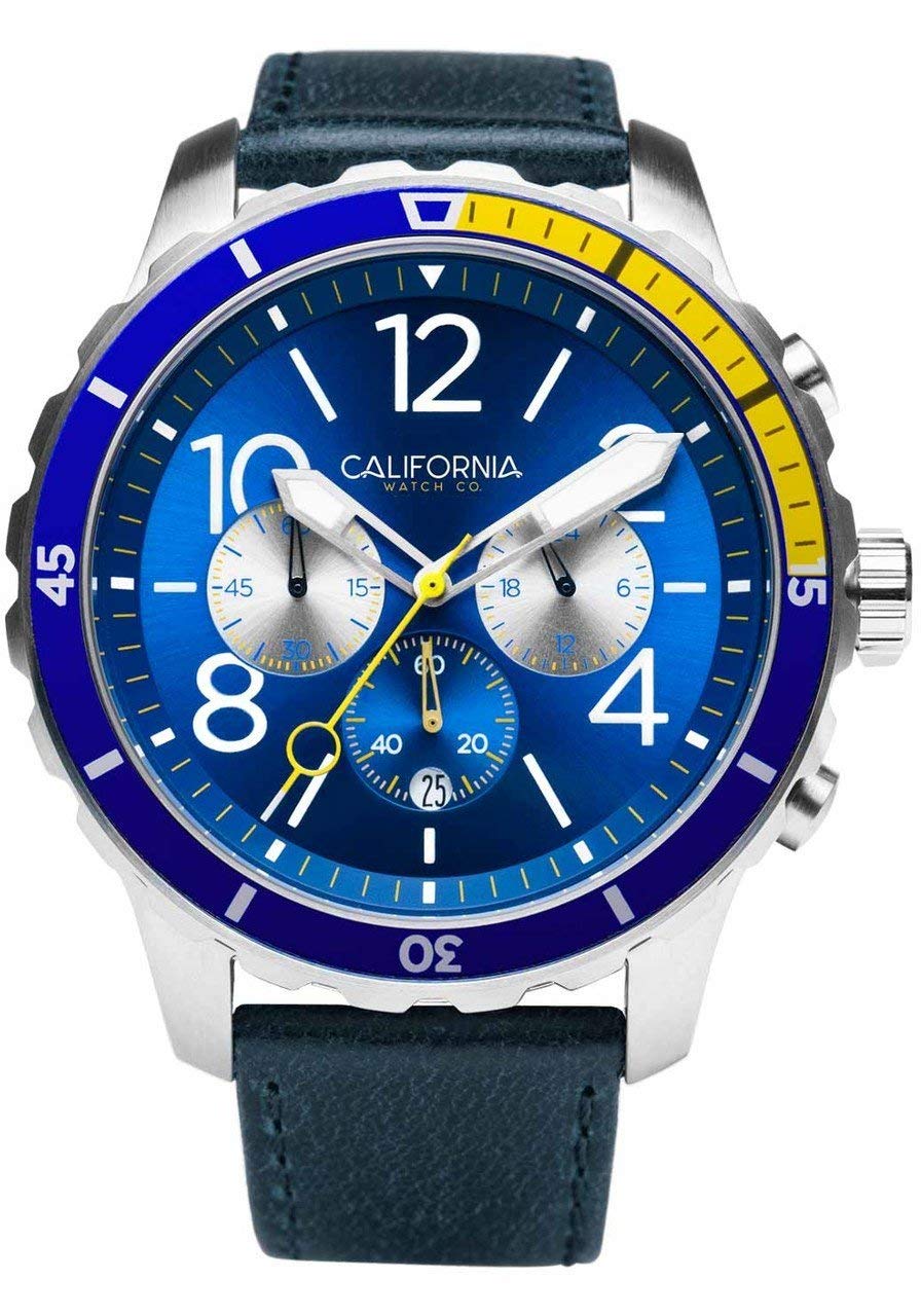 California Watch Co.Mavericks Chrono Leather Navy Yellow