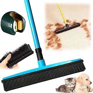 Indigo Petco Hair Remover Broom, Indigo Petco Broom, Rubber Broom for Pet Hair, Carpet Rake for Pet Hair Removal, Rubber Broom Pet Hair Remover, Indigo Pet Broom for Carpets,Mats,Couch (Blue)