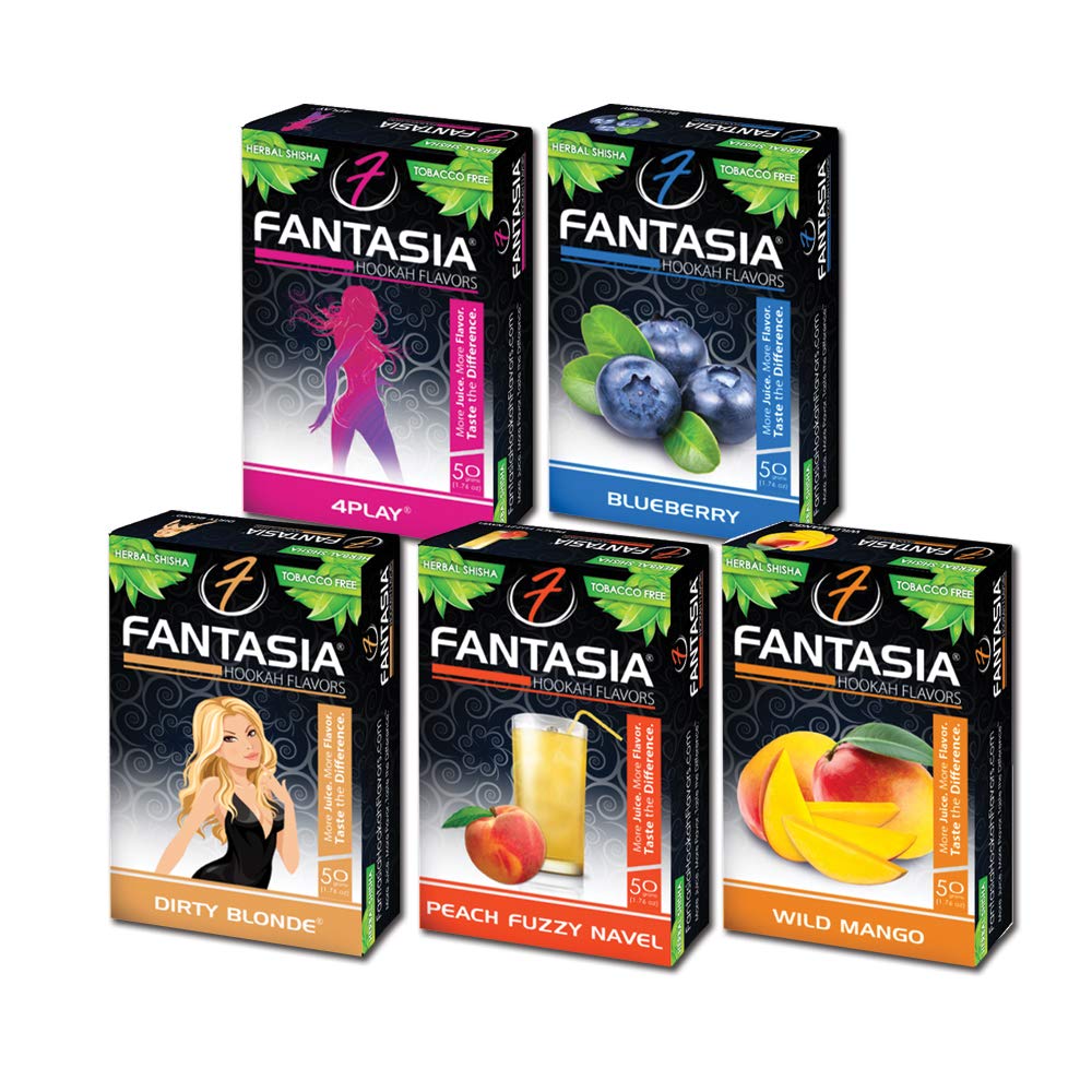 Fantasia Herbal, Hookah Shisha Flavors, Tobacco & Nicotine Free, Fruit