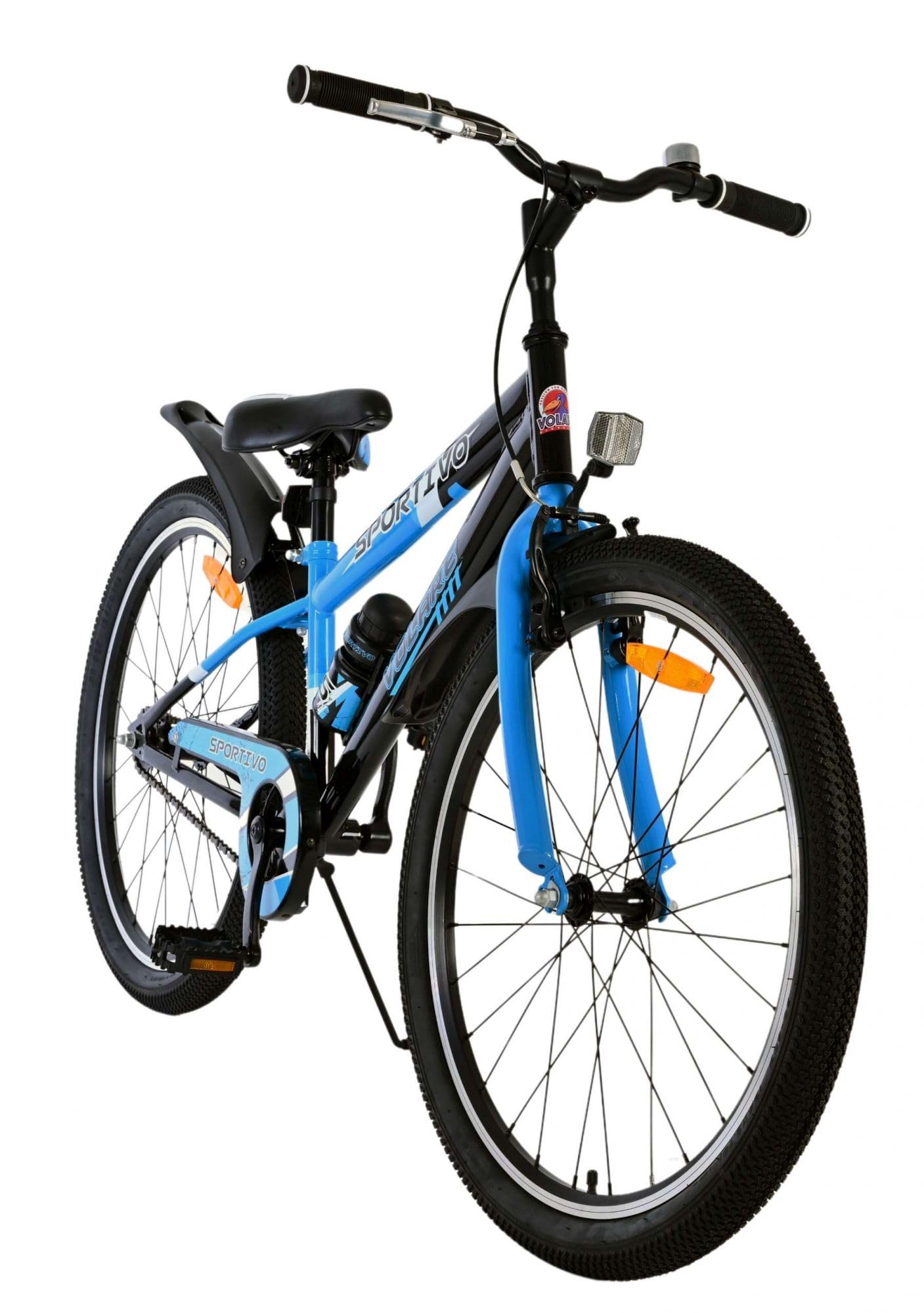 Volare Sportivo Kinderfahrrad - Jungen - 24 Zoll - Schwarz Blau
