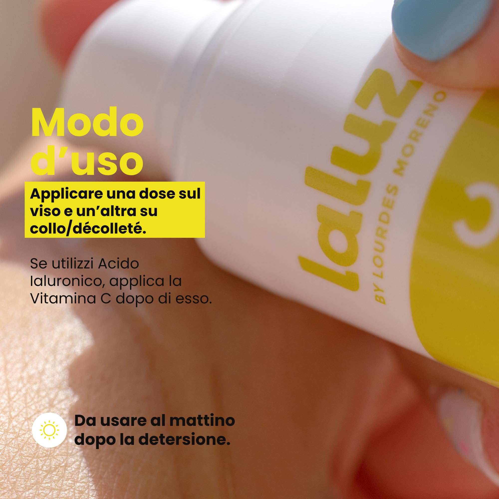 LaLuz by Lourdes Moreno I Siero viso Vitamina C Antiossidante e Rassodante I Siero Viso Illuminante Antirughe e Antimacchia I Skin care serum Adatto a Tutti i Tipi di Pelle, Anche Sensibili | 30 ml