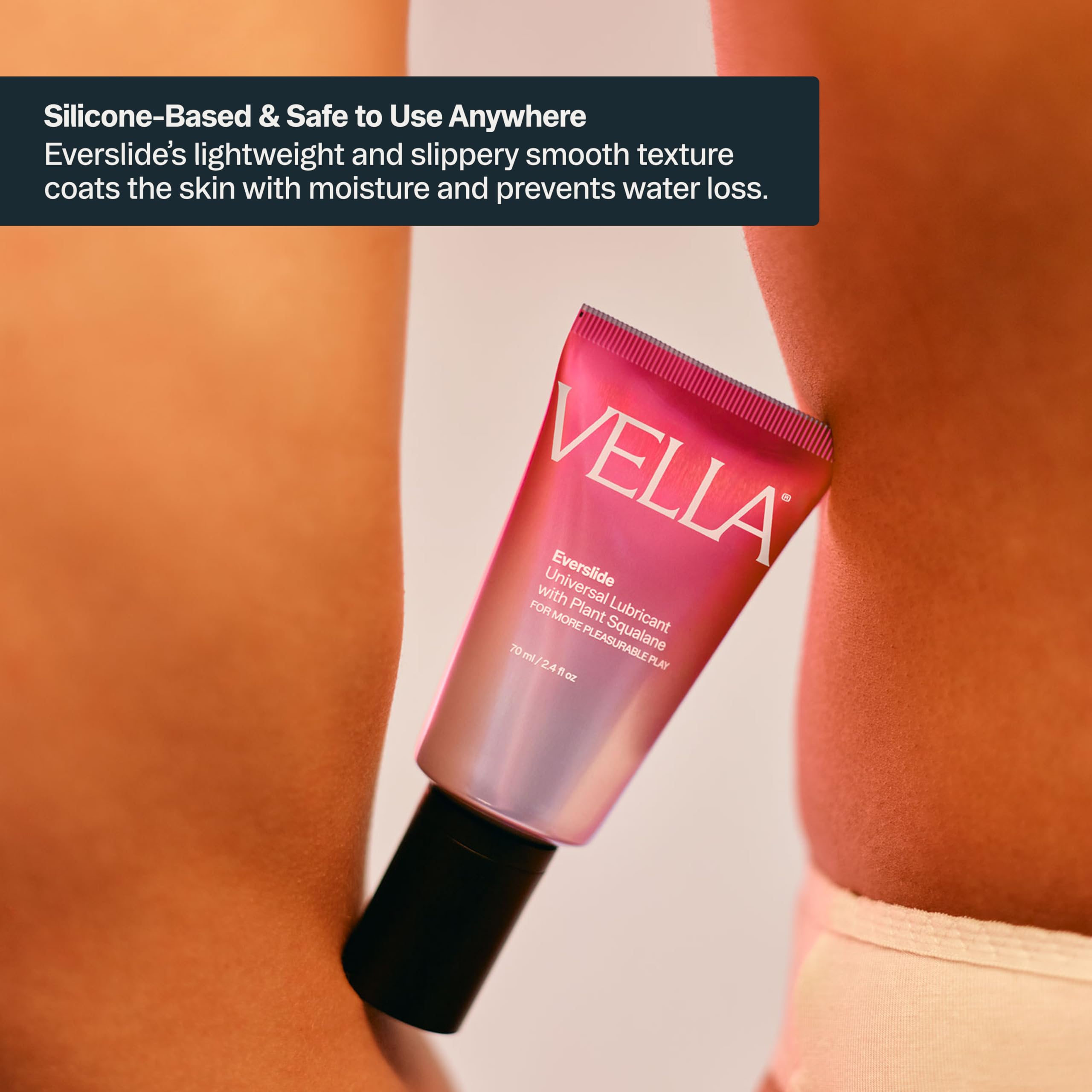 Vella Everslide Silicone Glide Gel for Women & Couples, Long Lasting Intimate Moisture Enhancer with Squalane & Sea Buckthorn Oil, Non Greasy, pH Balanced Feminine Care, Vegan 70ml