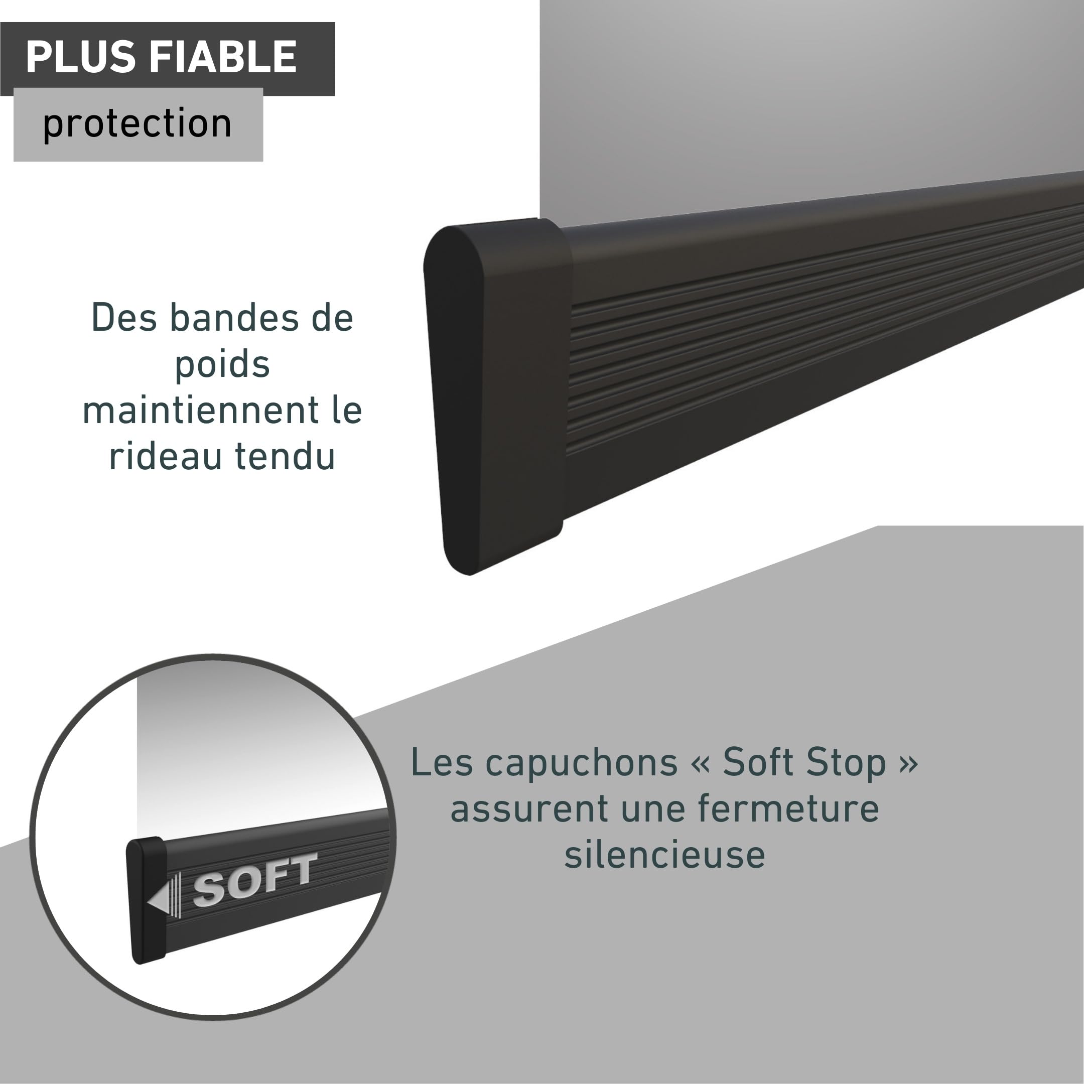 Windhager rideau moustiquaire de porte télescopique - 120 x 250 cm - anthracite - anti moustique, rideau de porte, rideau anti mouche, filet moustiquaire, rideau à lamelles - sans perçage