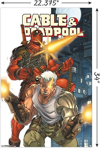 Miniatura 3 de Trends International Marvel Comics - Póster de Deadpool y cable de pared, 34 pulgadas de largo x 22.4 W, versión sin marco