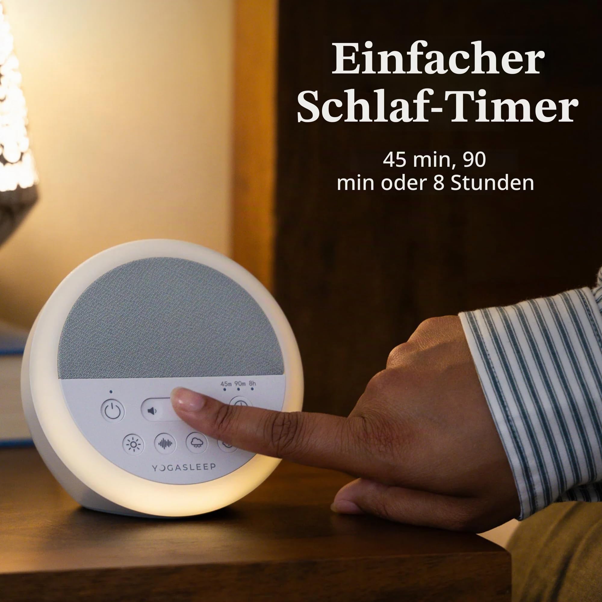 Yogasleep Nod White Noise Sound Machine, mit Nachtlicht und Sleep-Timer, 20 Soundoptionen, Schlaflieder und Naturgeräusche, für Babys und Erwachsene, Geräuschunterdrückung für Privatsphäre im Büro