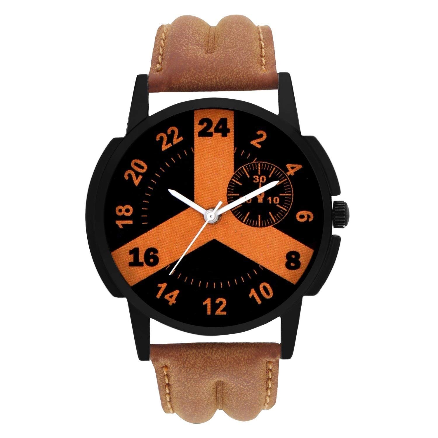 HORCHIS Casual Analog Black & Orange Dial Mens Leather Watch-HORC_ENT_11272 (B08BG3FR33) Amazon Price History, Amazon Price Tracker