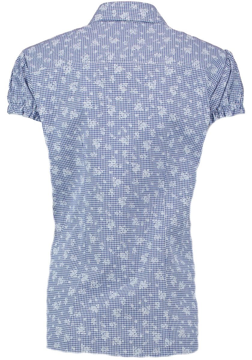 OS Trachten Damen Bluse Kurzarm Trachtenbluse mit Liegekragen Sufira
