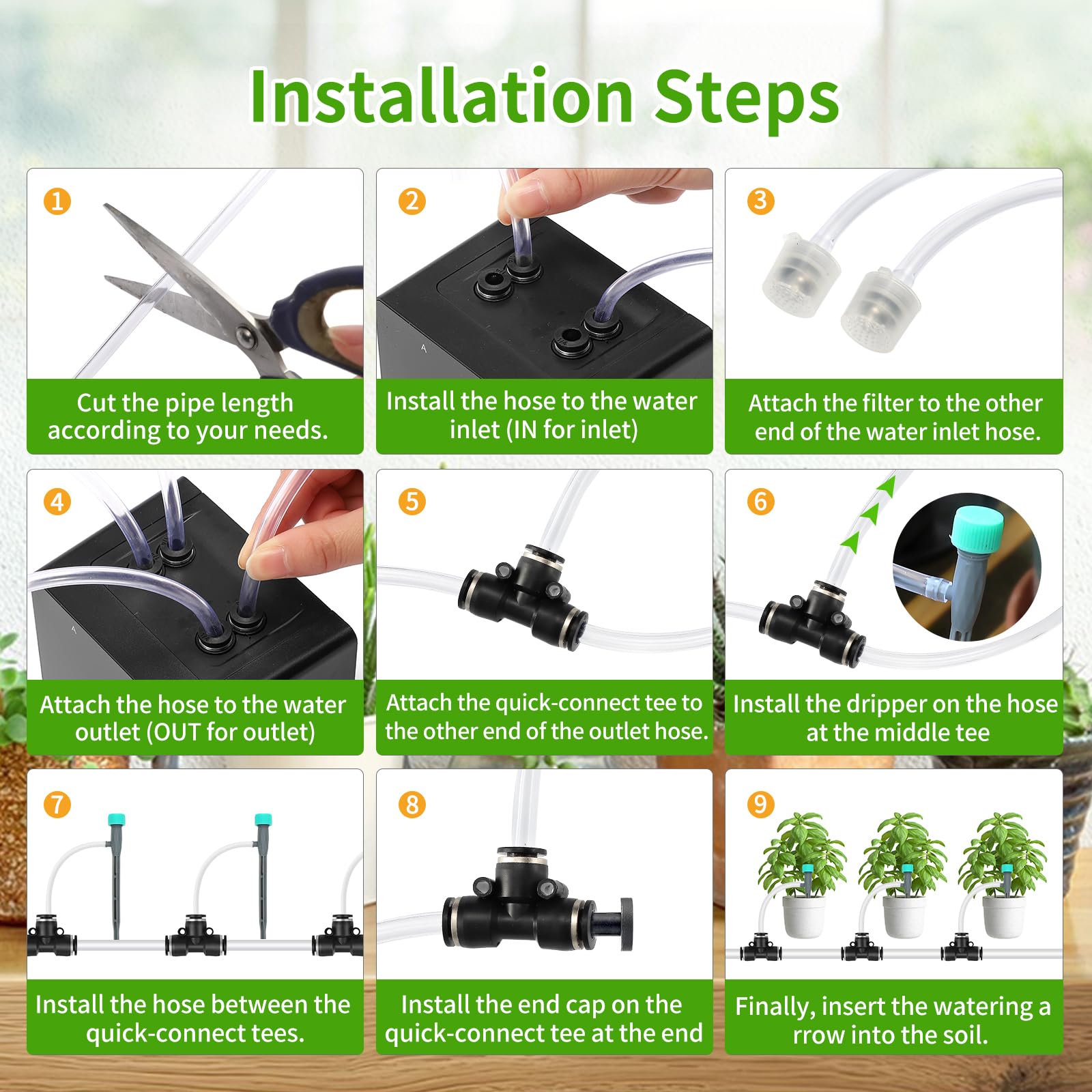 Dispositivi di irrigazione delle piante - Sistema automatico a doppia pompa per 20 vasi, timer intelligente 30 giorni con ricarica USB-C - Ideale per giardini e balconi interni