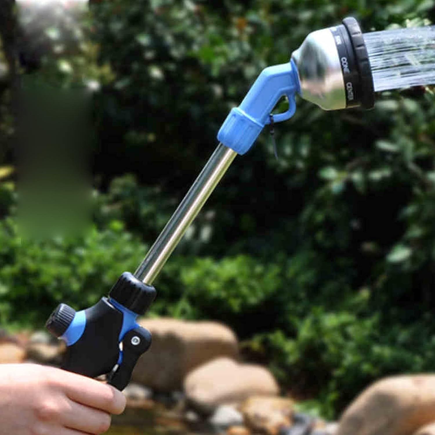 Bacchetta per irrigazione da giardino, spruzzatore regolabile ad alta pressione con 9 impostazioni per irrigazione efficiente delle piante, lavaggio auto e doccia per animali domestici
