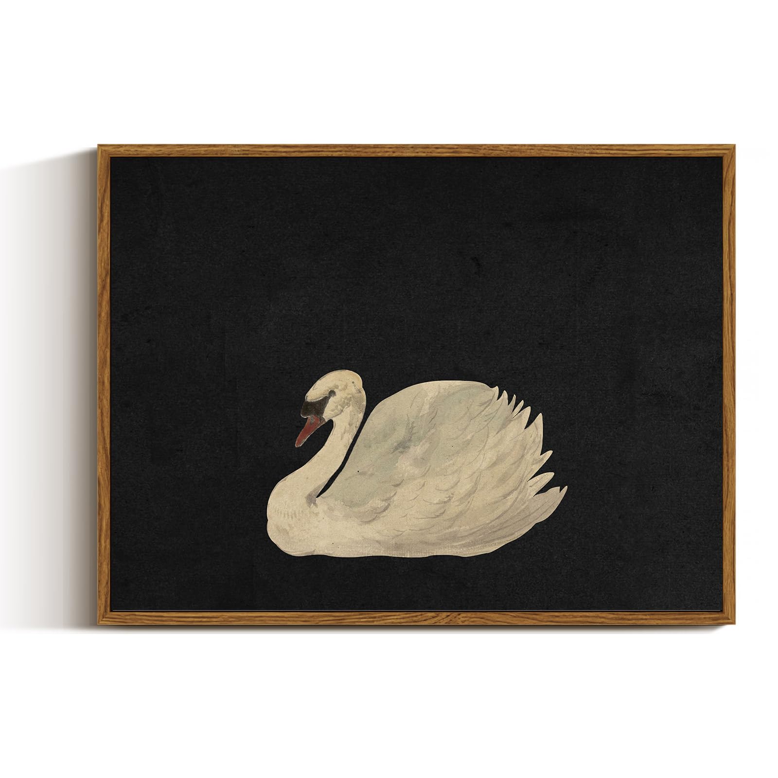 VIYYIEA Framed Canvas Wall Art Home Decor Swan Art Wall Decorations Prints Grace Swan Painting Pictures Rustic Bathroom Wall Decor Farmhouse Home Decor for Living Room Bedroom Office Decor 12x16in