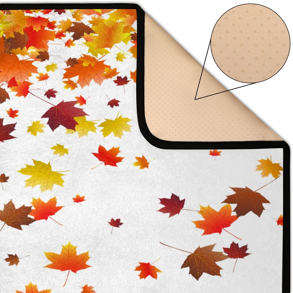 4 x 6 Autumn in Maple Leaves Super Soft Area Rug for Kids Baby Nursery, Carpets for Entryway Laundry Kids Room Nursery, Dorm Rugs for Grils Boys