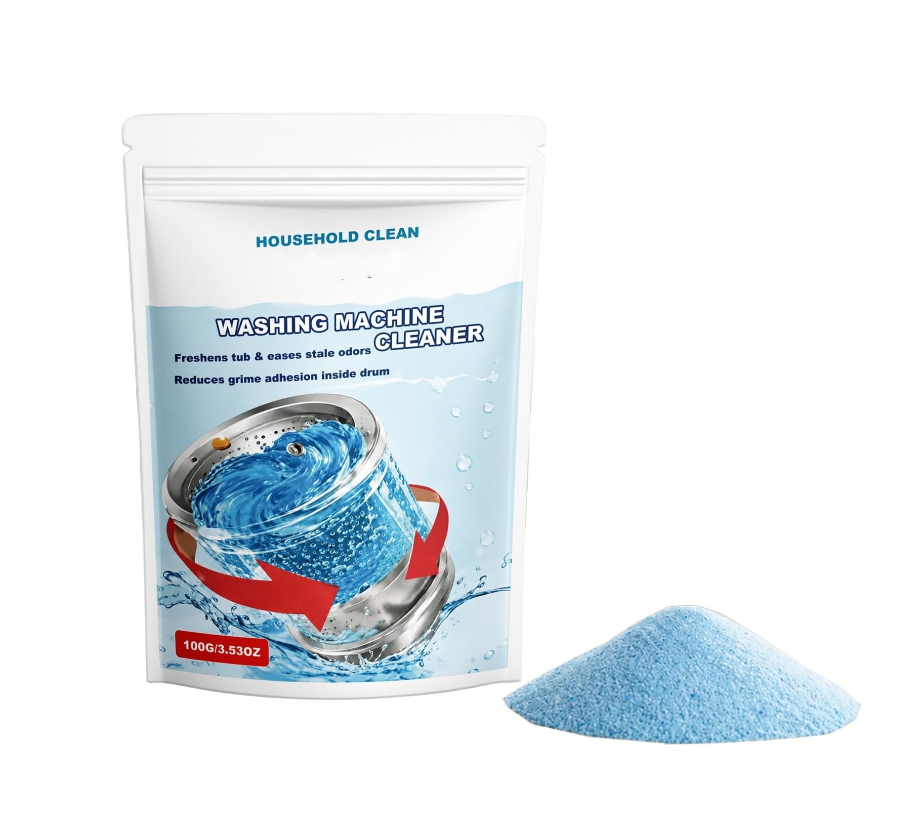 Polvo limpiador de tambor for lavadora 100g, elimina profundamente la suciedad y cal for mantener ropa limpia(2pcs)