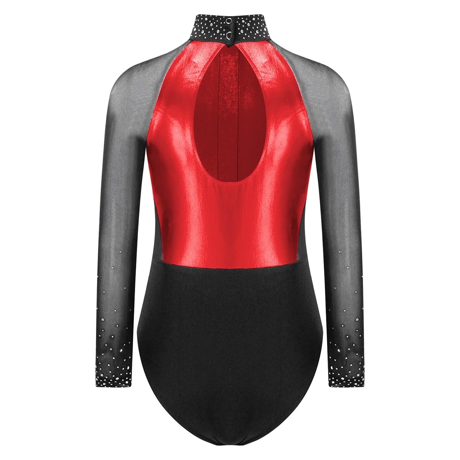 Justaucorps Enfants filles couleur bloc gymnastique justaucorps Yoga acrobatie combinaison à manches longues patinage artistique body enfants Ballet body(Gold,14)