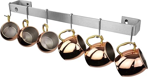 Miniatura 3 de Enclume Estante de pared hecho a mano de 30 pulgadas, barra de utensilios de acero inoxidable