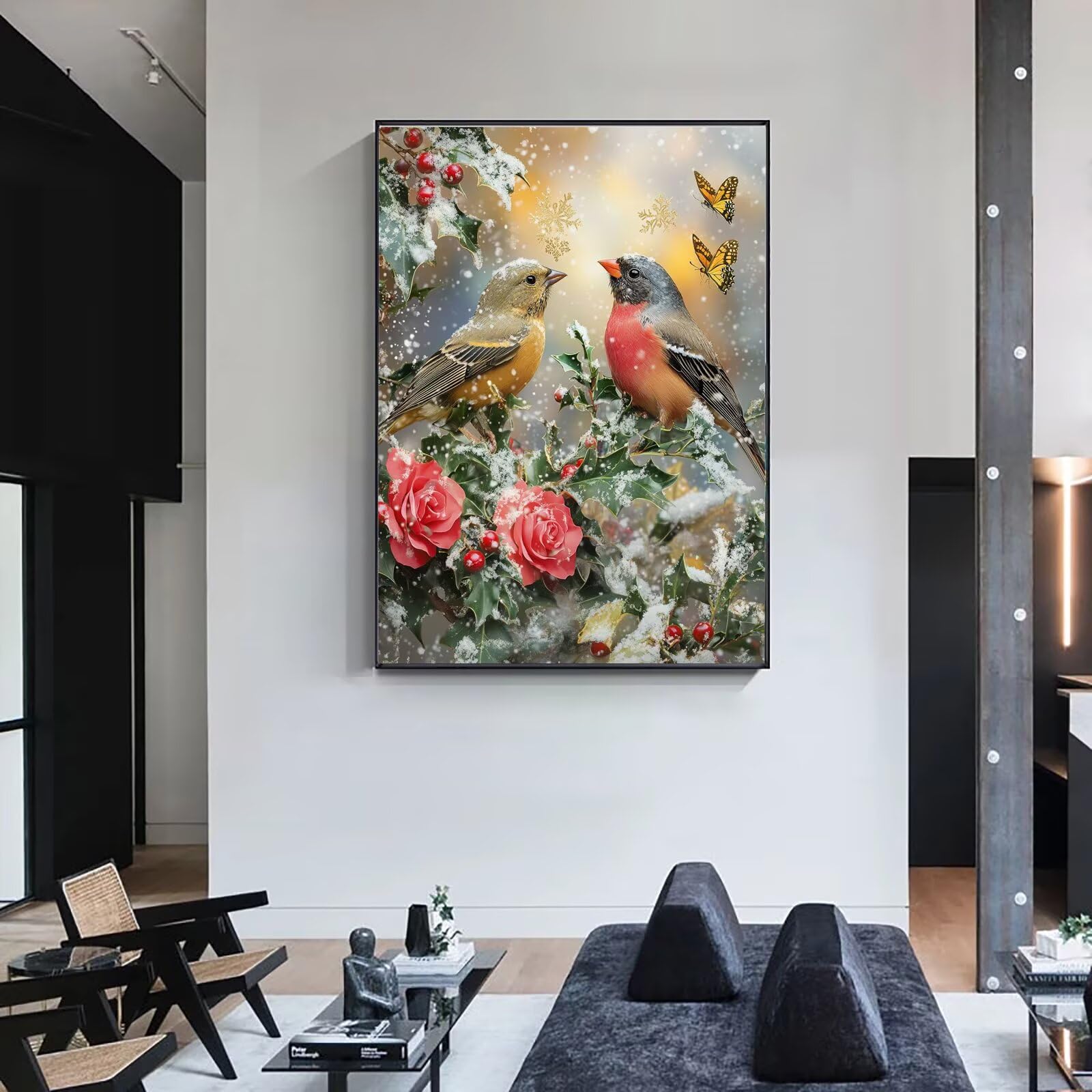 Dipingere con i Numeri Adulti fiore Uccello(2), Quadri da Dipingere Numerati Fai Da Te per Principianti, Olio La Pittura di Numeri Kit, Hobby Creativi Adulti, Decorazioni Casa 90x120cm Q3S-702