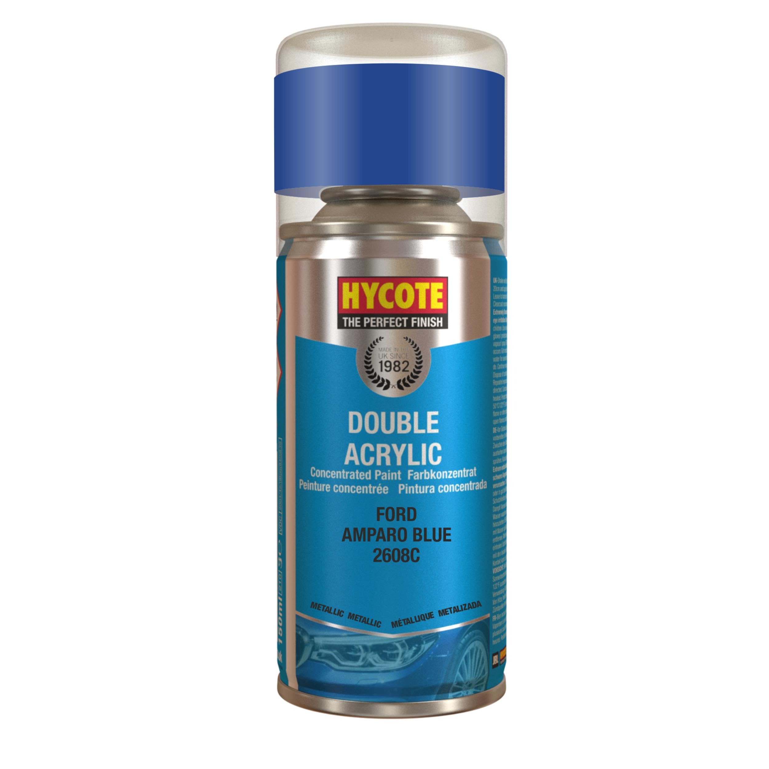 Hycote Double Acrylic Aerosol Car Spray Paint, Ford - Amparo Blue, 150 ml