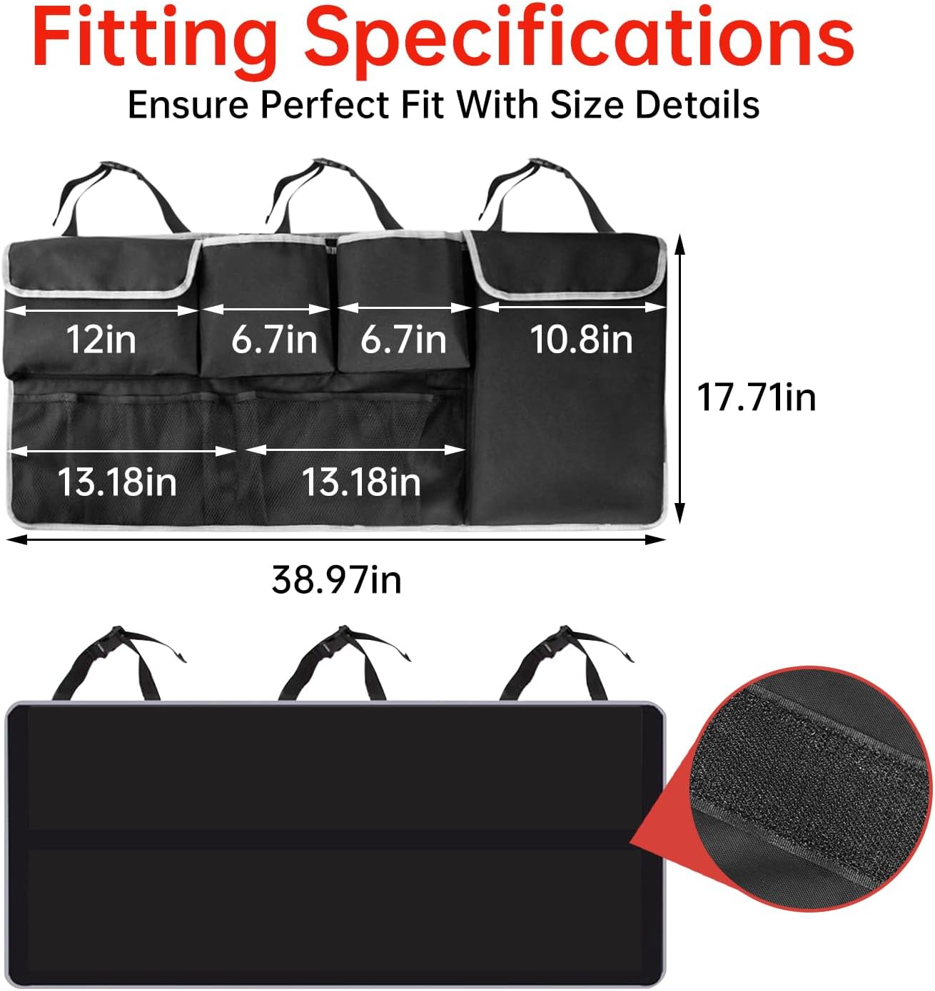 Zekrom Car Trunk Organizer, Car Back Seat Trunk Organizer, Car Trunk Hanging Bag Organizer Storage Backseat for Jeep 2000-2024 Accessories