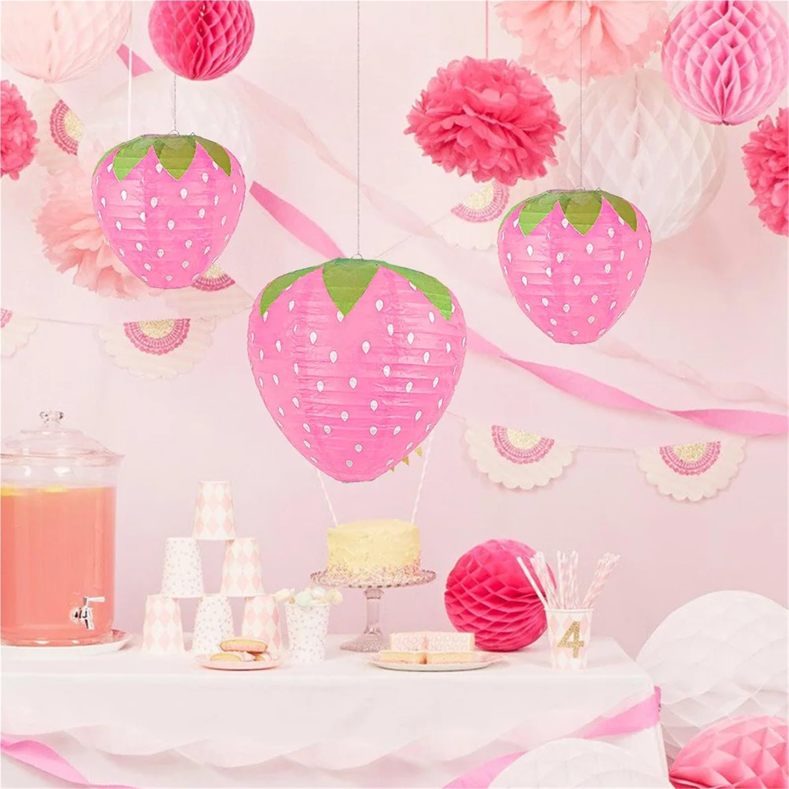 Lanterne di Carta Dolce alla Fragola da 10 Pezzi per la Casa, Feste