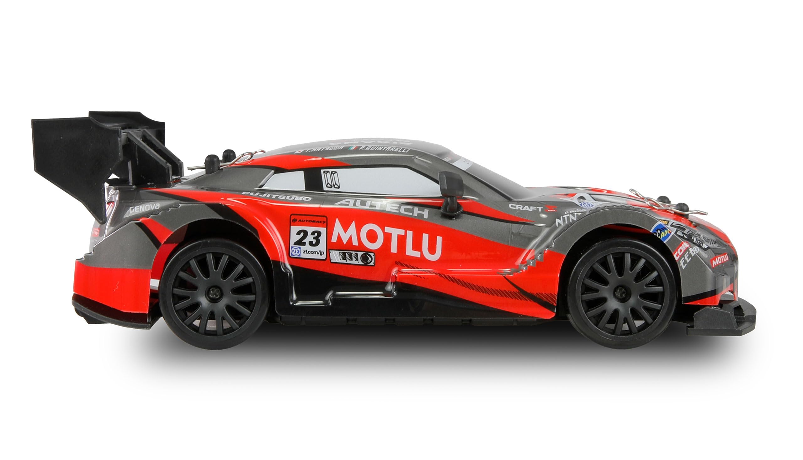 Amewi Drift Racing Car, RC radiocomandato, con illuminazione sottoscocca, 20 km/h, 4 WD 1:24 RTR rosso/nero con telecomando, batteria, cavo di ricarica, accessori