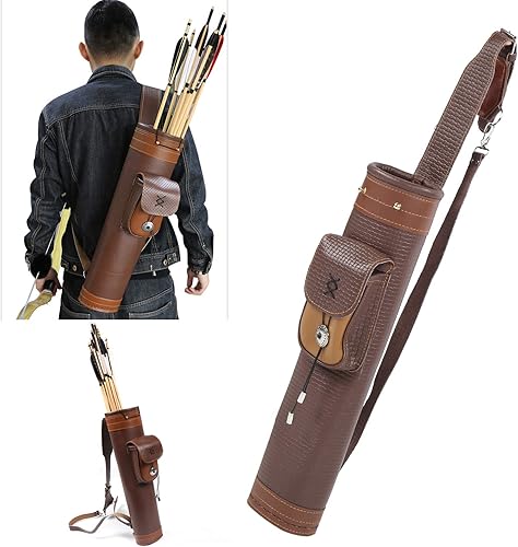 Miniatura 4 de Vbestlife Carcaj trasero con arco, carcaj trasero para exteriores, soporte de flecha portátil para caza