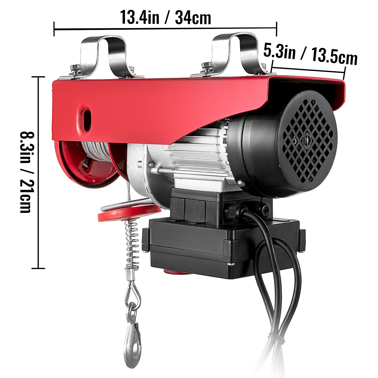 MOH Polipasto Eléctrico 220 V / 480 W Capacidad de Carga 99 KG / 198 KG Cabrestante Eléctrico con Remoto Inalámbrico 12 m/min, 6 m/min Herramienta de Elevación para Talleres de Tienda Casera