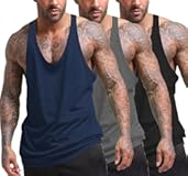 Men&apos;s 3 Pack Tank Tops Gym Workout Shirt Y-Back Sleeveless Muscle Fitness Bodybuilding Tank Shirts