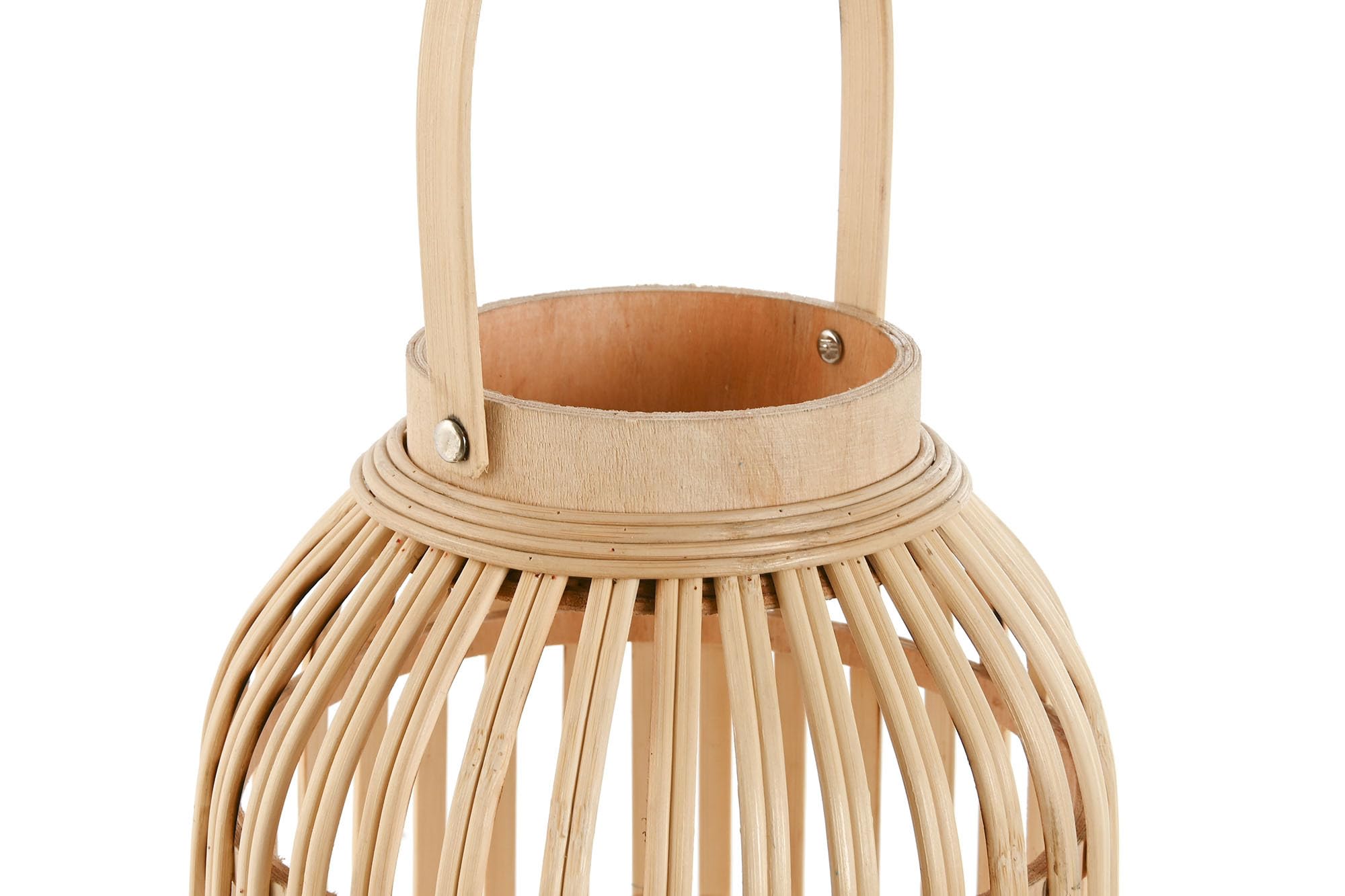 Farol portavela de Bambu Natural de Ø 22,5x22,5x30 cm