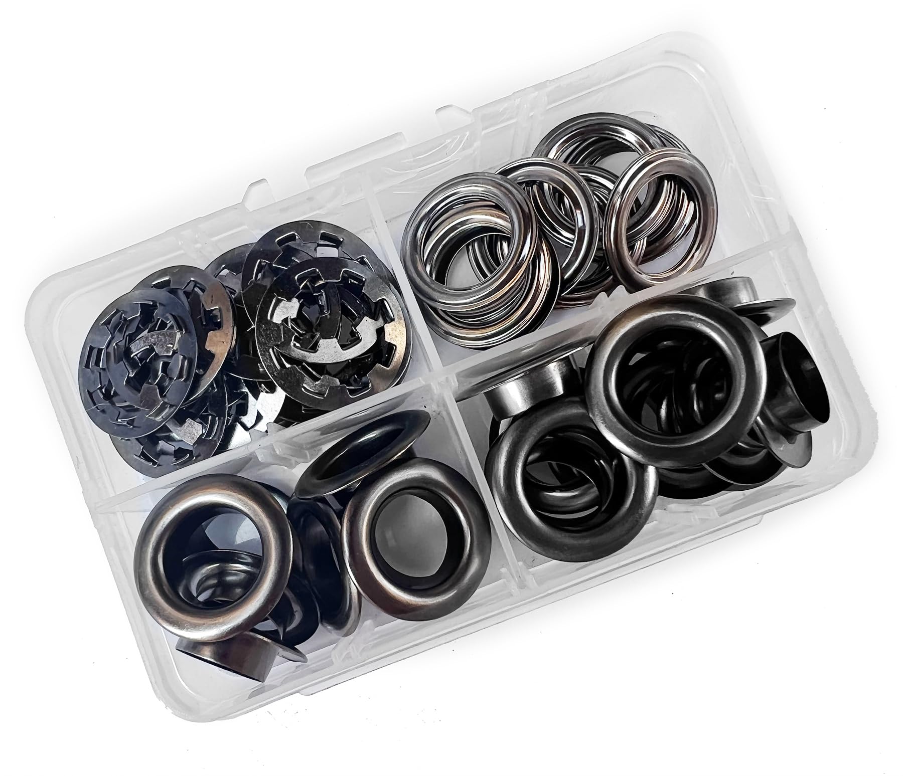 Set di pinze per occhielli con set di occhielli e strumento 80 pezzi Nero Ø14mm Set di occhielli con strumento di regolazione per pubblicità esterna, lacci, abbigliamento, zaino, pelle per scarpe