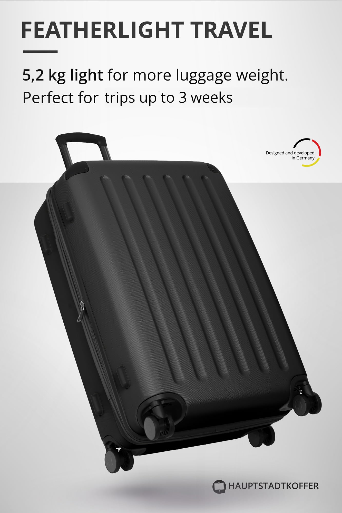 Hauptstadtkoffer Spree - Großer Hartschalen-Koffer, TSA, 4 Doppel-Rollen, Trolley, Rollkoffer, Reisekoffer, Volumenerweiterung, 75 cm, 119 Liter, Schwarz - 3