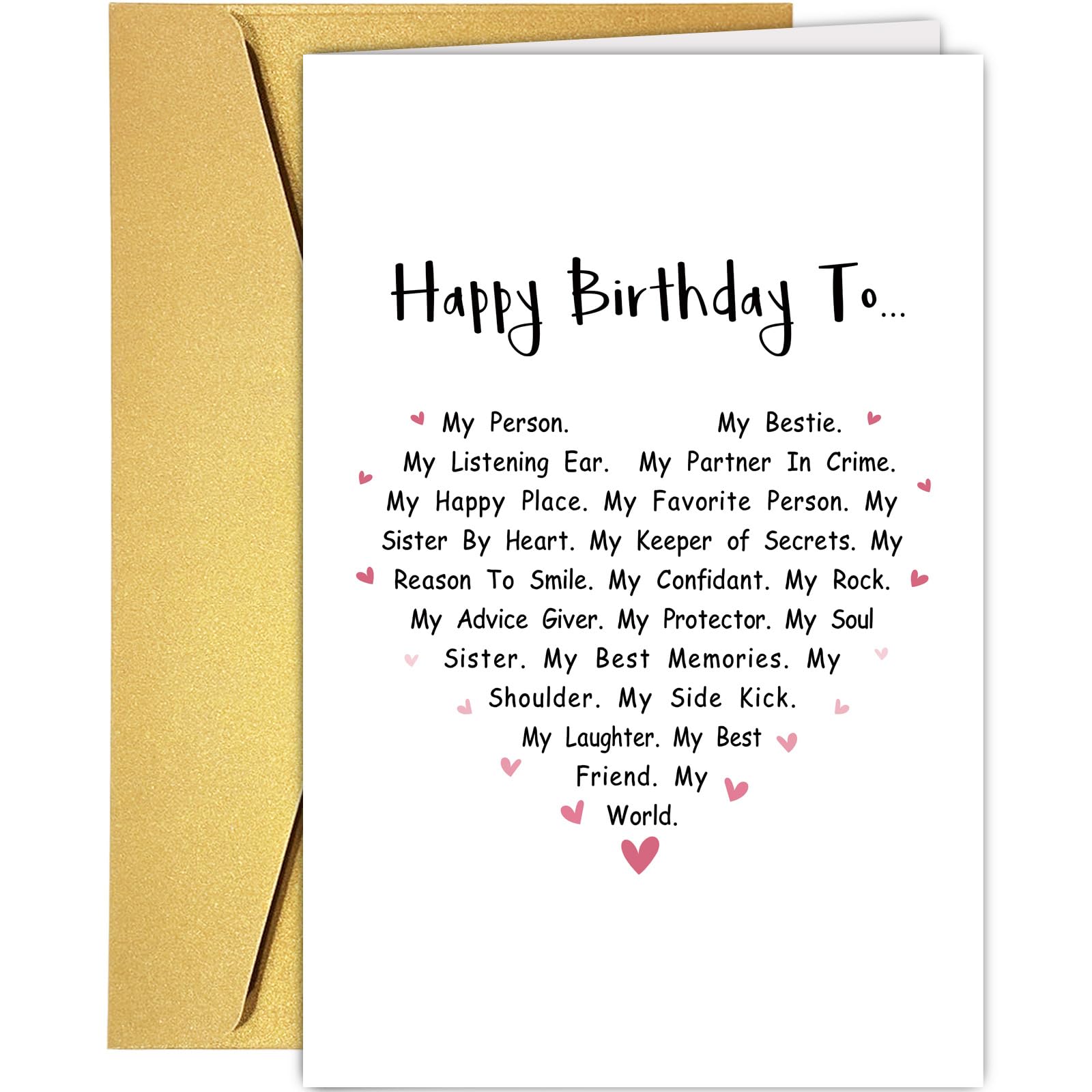 Happy Birthday Card For Her Poem Birthday Card For Best Friend - Heartfelt  BFF Greeting Card With Red Envelope (8x5.3 Inches) Poem Birthday Card For  Her, image size:1600x1600