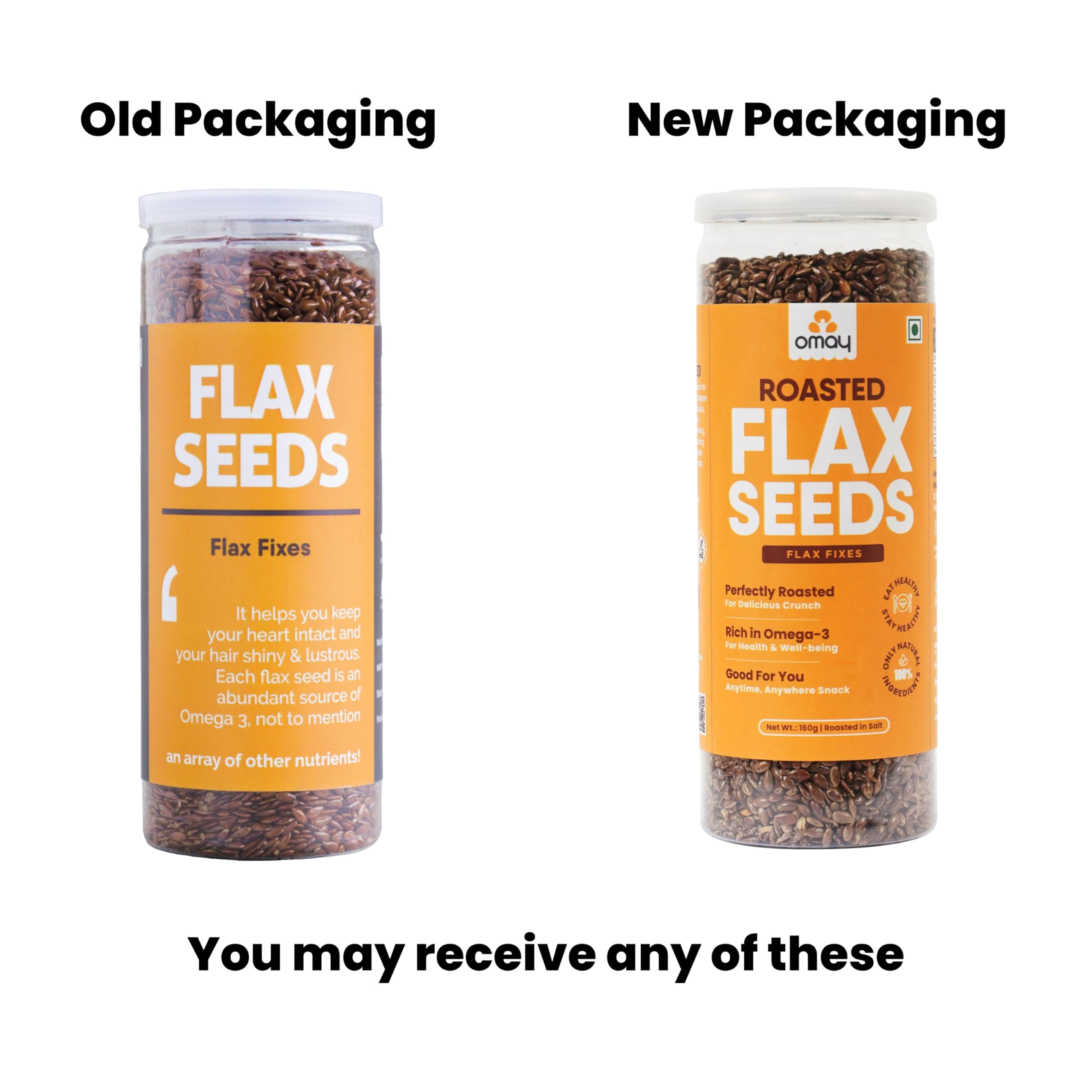 Omay Foods Roasted Flaxseeds, 160g Jar (Pack of 2) | Healthy Flax seed- Roasted, Crunchy - Image 7 thumbnail