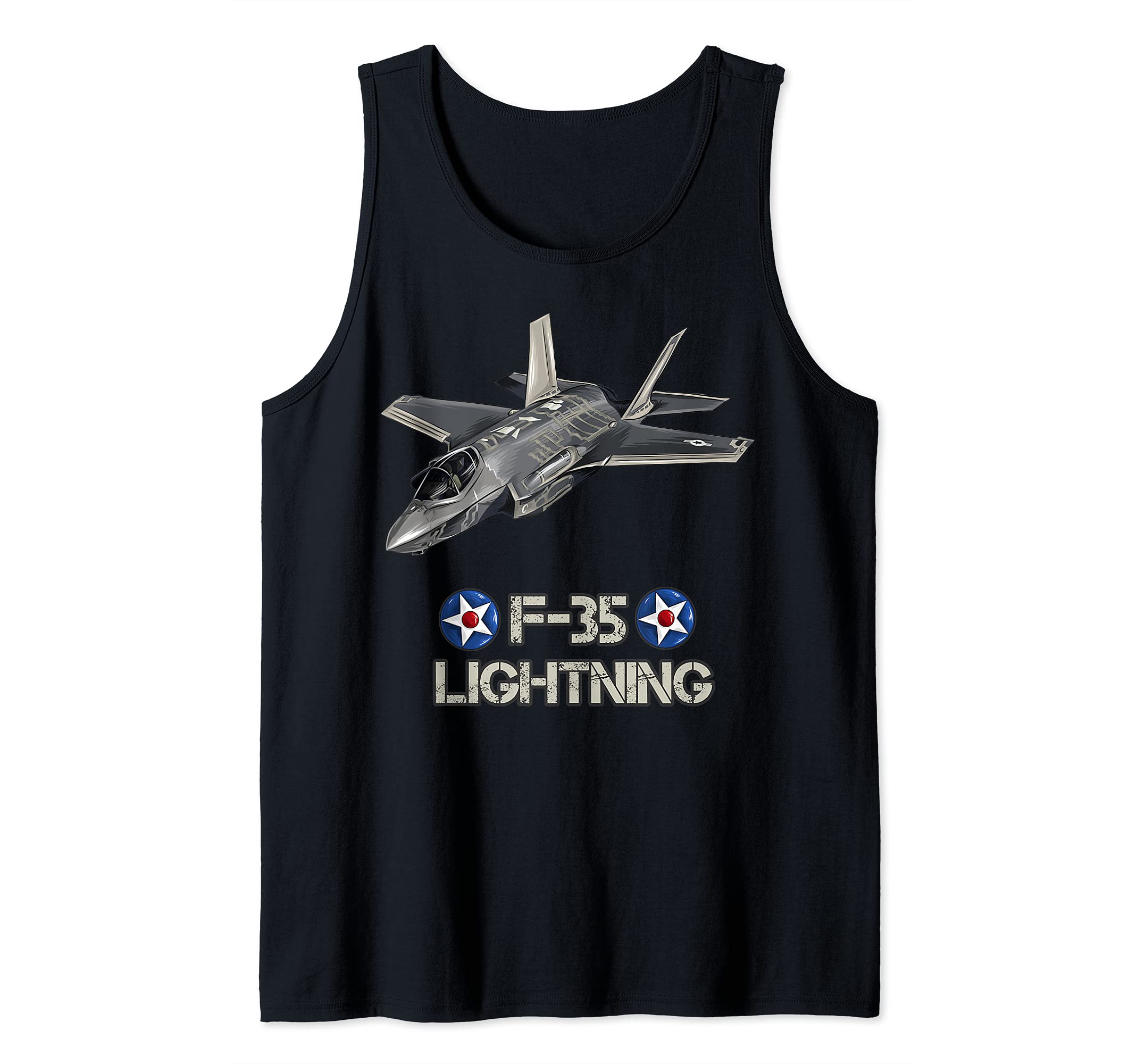 American Aircraft Stealth Fighter F35 lightning Tank Top