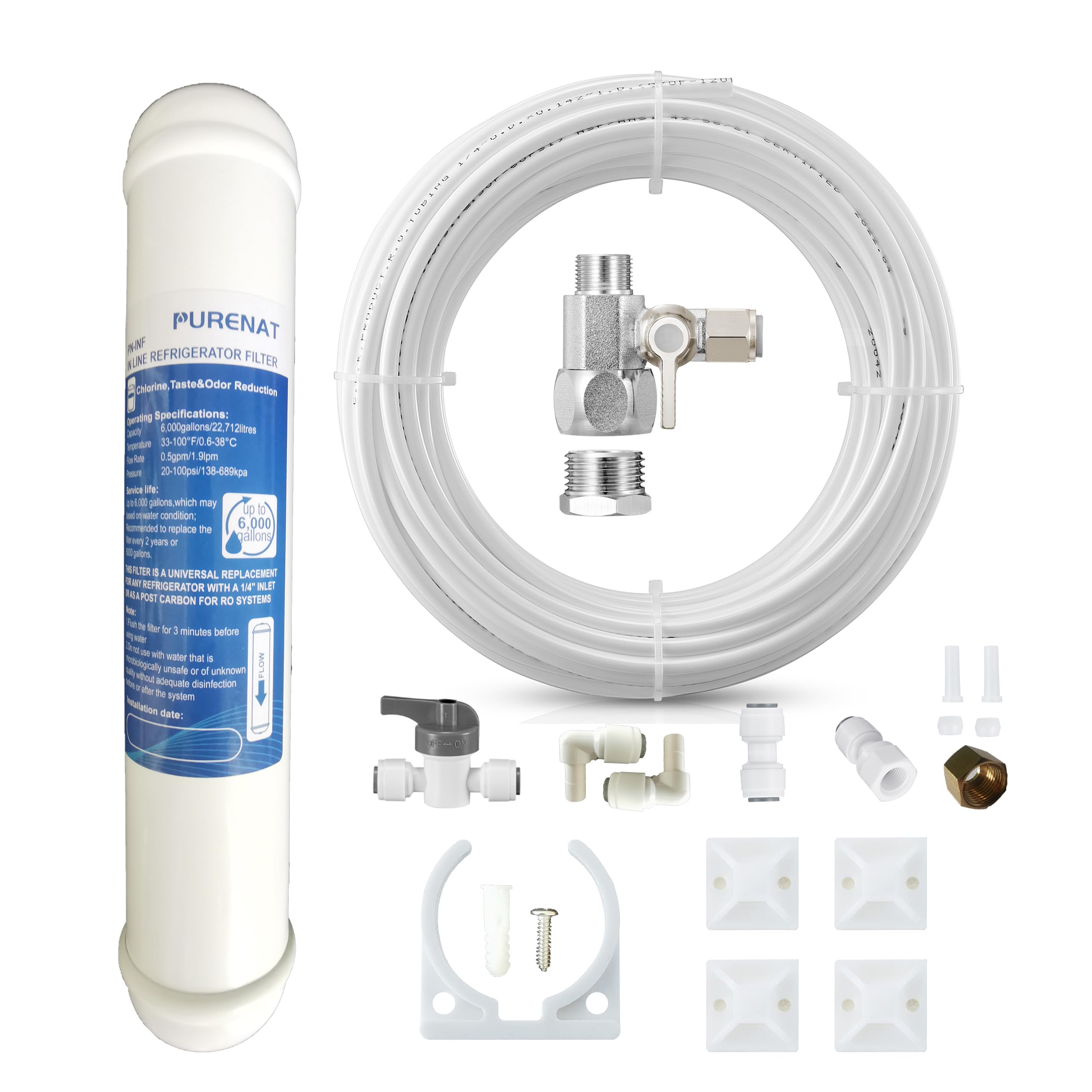 Buy Inline Water Filter Kit for Refrigerator and Ice Maker,1/4" Quick