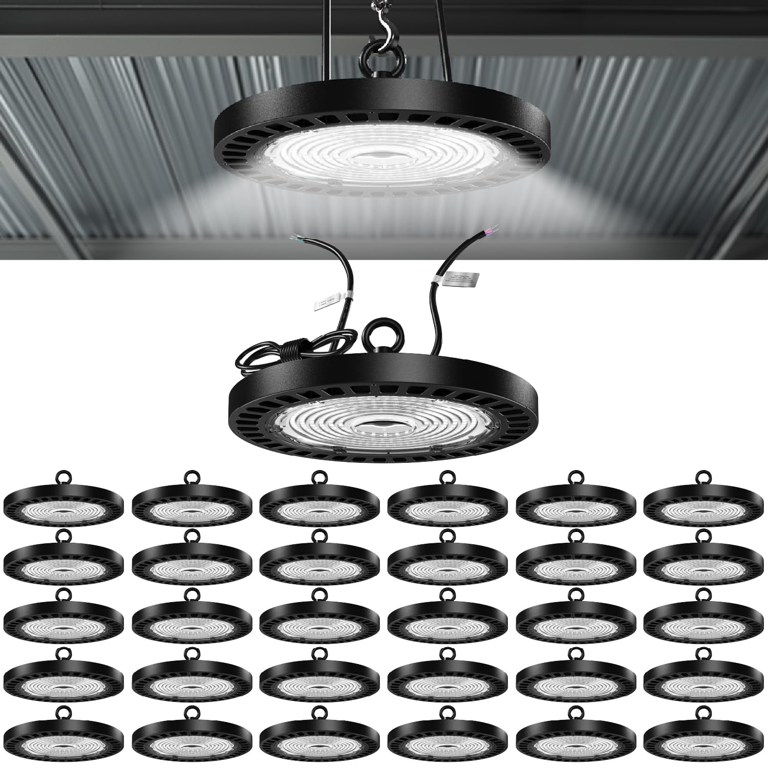 Sunco 30 Pack UFO LED High Bay Light 150W 21000 Lumens 6000K 100-277V Dimmable 0-10V Ultra Bright Commercial