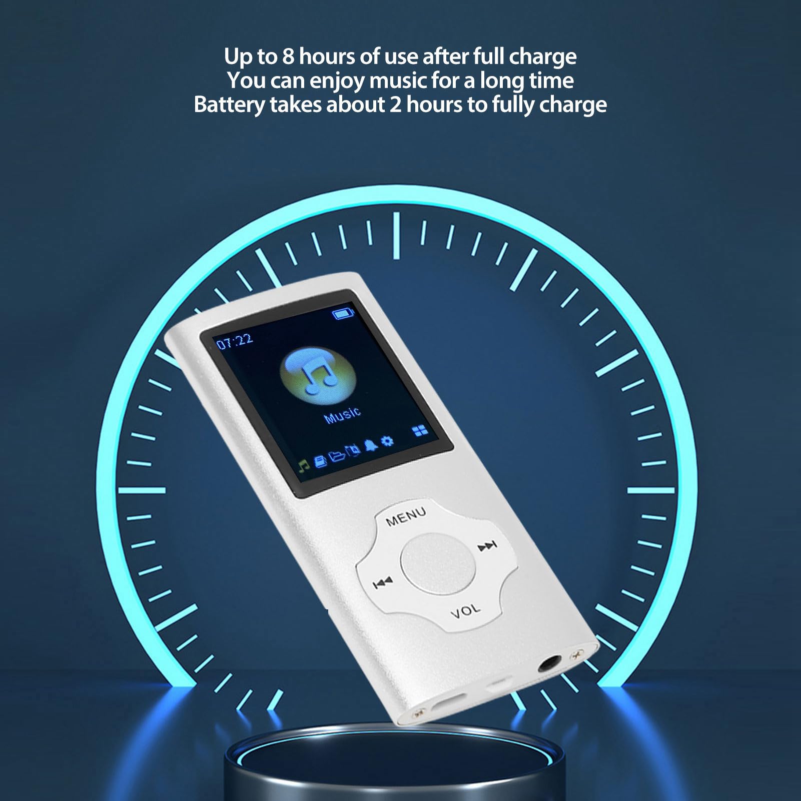 Lecteur MP3 Numérique, Lecteur MP3 USB De Musique Portable Avec Support D'écran LCD Carte Micro SD/mémoire 32 Go Radio FM Enregistreur Vocal Carte TF(Noir