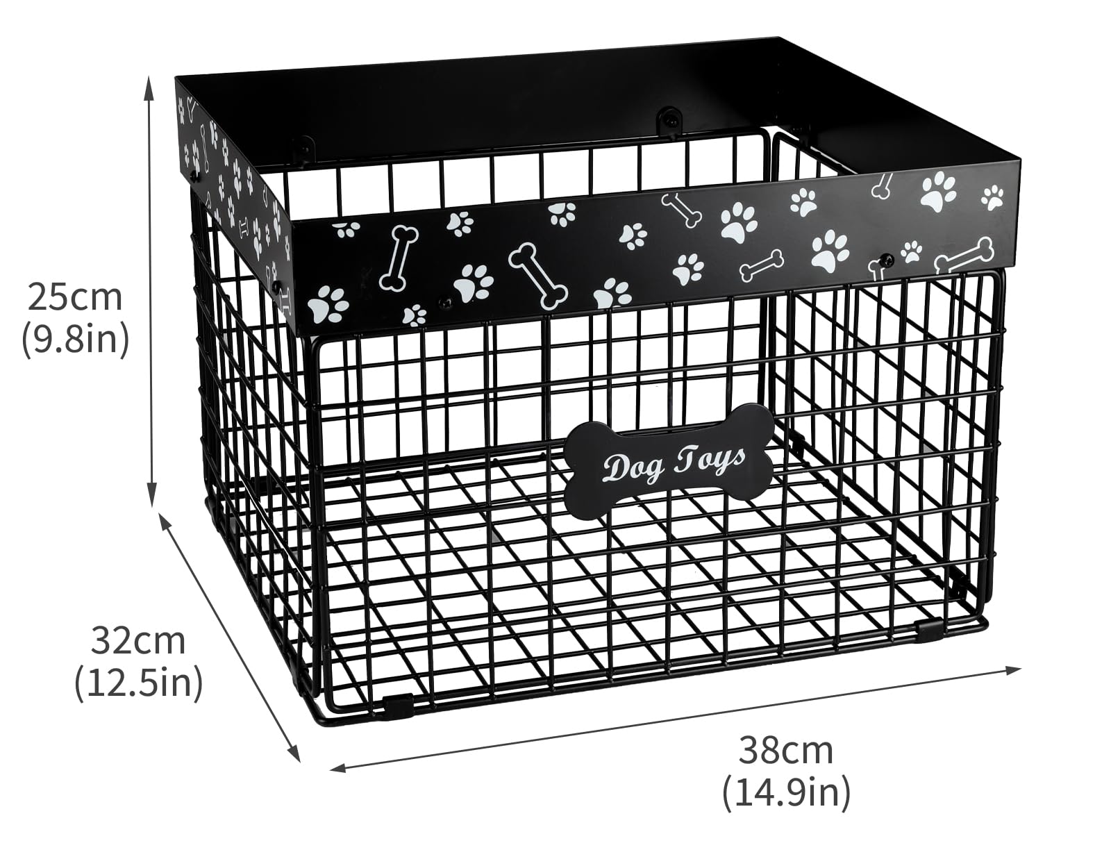 Geyecete Toy box for dogs large Dog Toy organizer Pet wire folding basket dog toy container dog toy box-Chew-Proof Dog Toy Organizer Holder Boxes for Living Room - Image 4