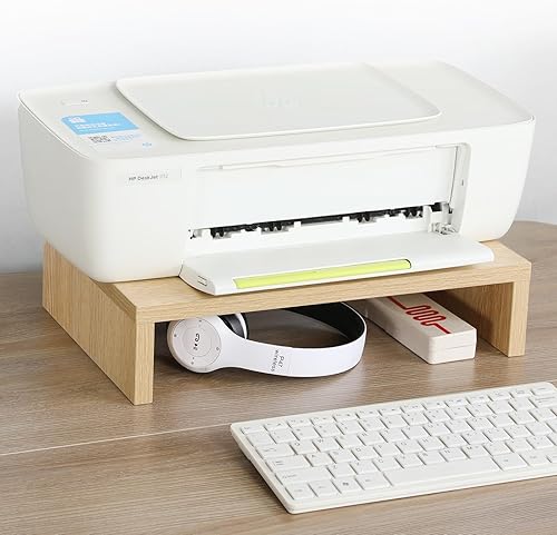 Miniatura 6 de TEAMIX Soporte elevador de monitor de 14.2 pulgadas, elevador de monitor de madera con almacenamiento para escritorio, soporte de monitor pequeño,