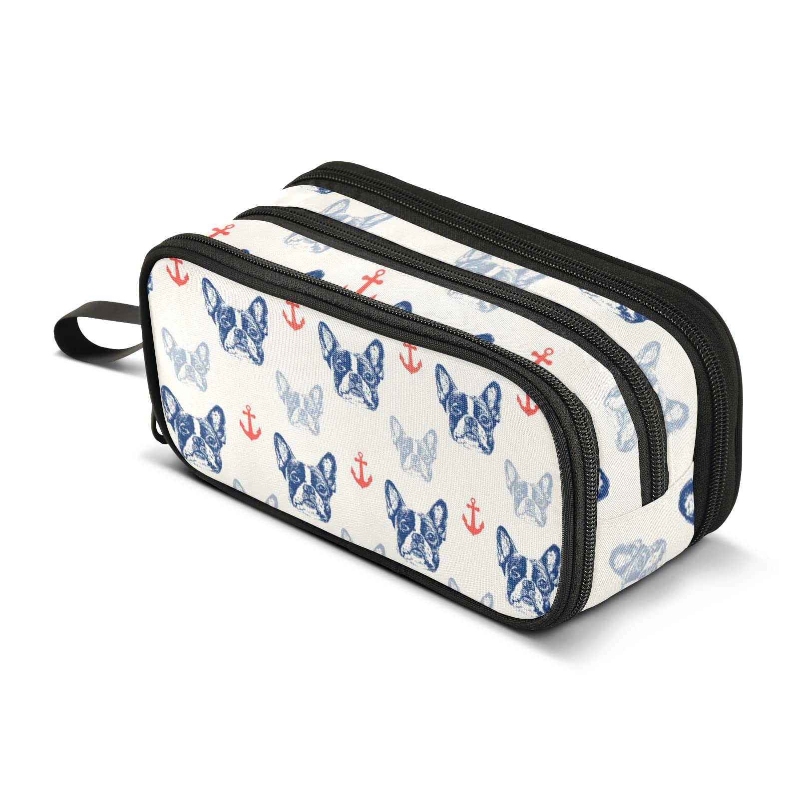 Large Pencil Case French Bulldog Dog Pencil Bag Portable Office Stationery Makeup Bag for Middle High School College Students Girls Boys — image 1