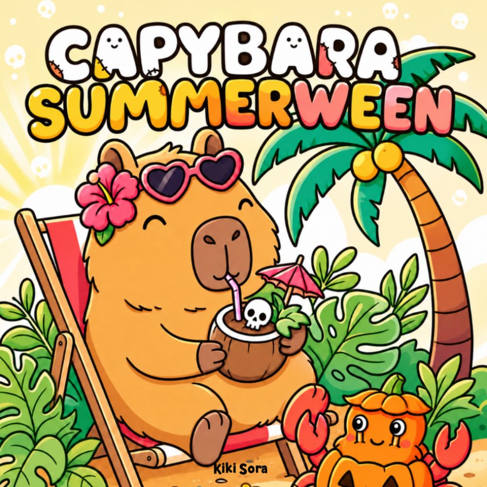 Capybara Summerween: Cute & Spooky Capybara Coloring Pages for a Relaxing Halloween Beach Vibe (Capybara Series)