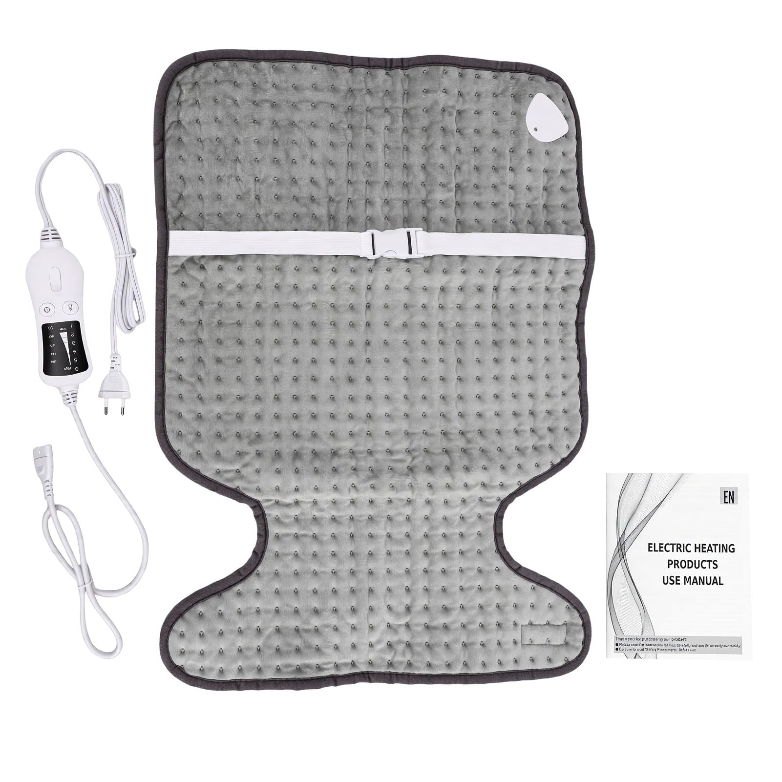Cocoarm Termocoperta per Dolori Alla Schiena, Cuscinetto Riscaldante | Fodera in Velluto Cristallo, Lavabile in Lavatrice, Spegnimento Automatico, Timer 30-120 Min, Temperatura 30-65°C regolabile.
