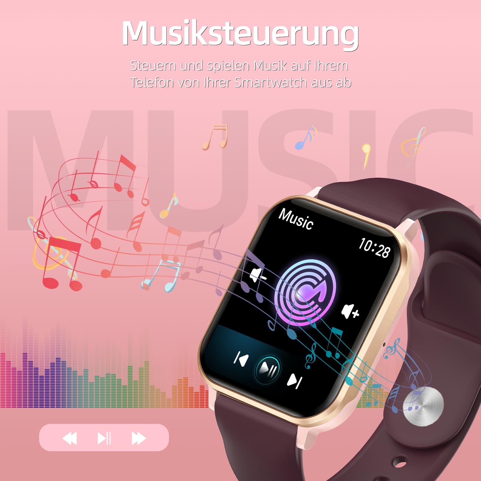 Gardien Smartwatch Damen Herren mit Telefonfunktion, 1.83’’ Fitness Armbanduhr Fitnessuhr Smart Watch Uhr mit 100+ Sportmodi Pulsuhr SpO2-Monitor Schlafmonitor Schrittzähler Stoppuhr für iOS Android