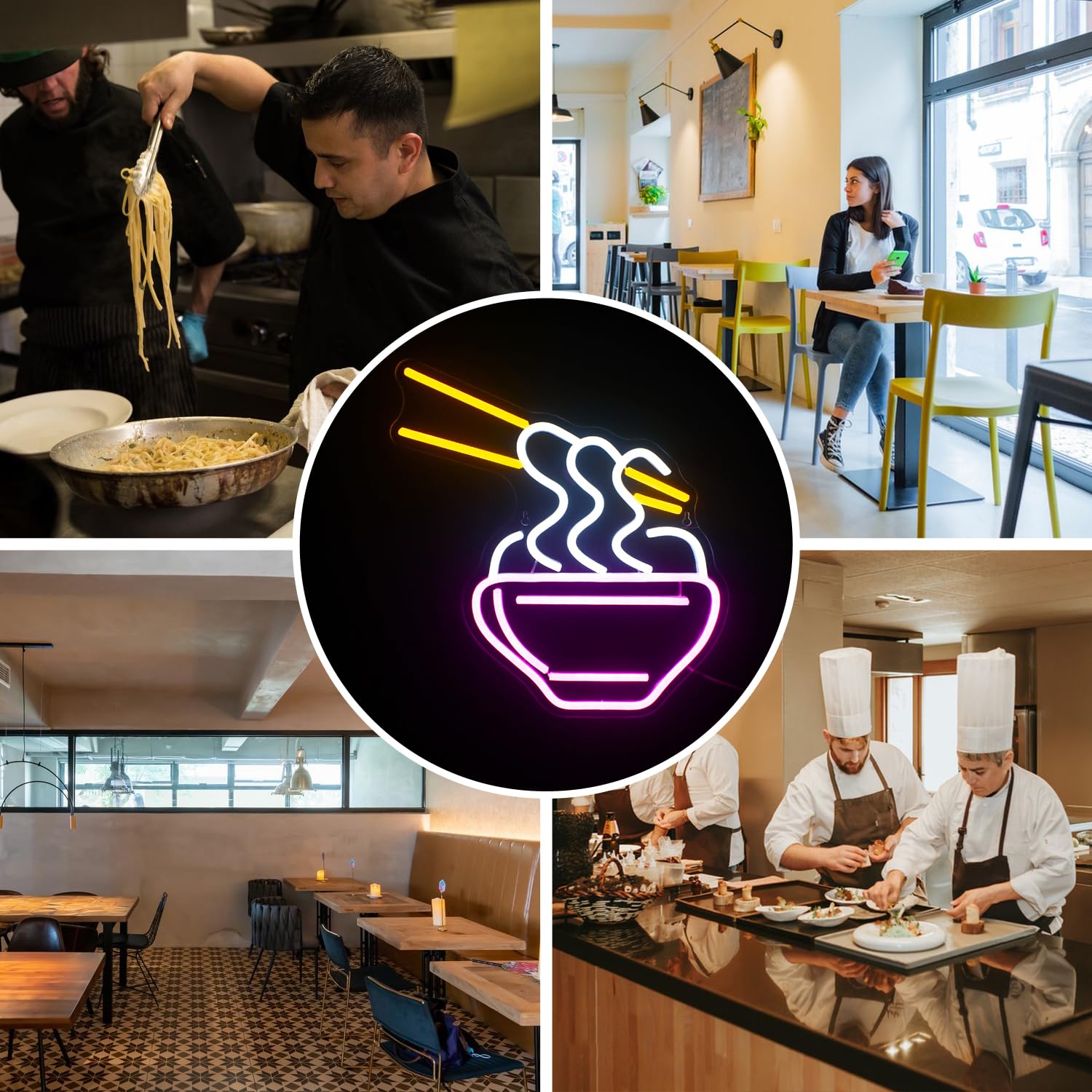 Horseneon Ramen neonowy szyld, różowy kreskówkowy makaron LED, neonowy szyld makaron świecący reklamowy na ścianę, kolorowe neonowe światło do makaronu, restauracji, pubu, domu, klubu, tabliczki