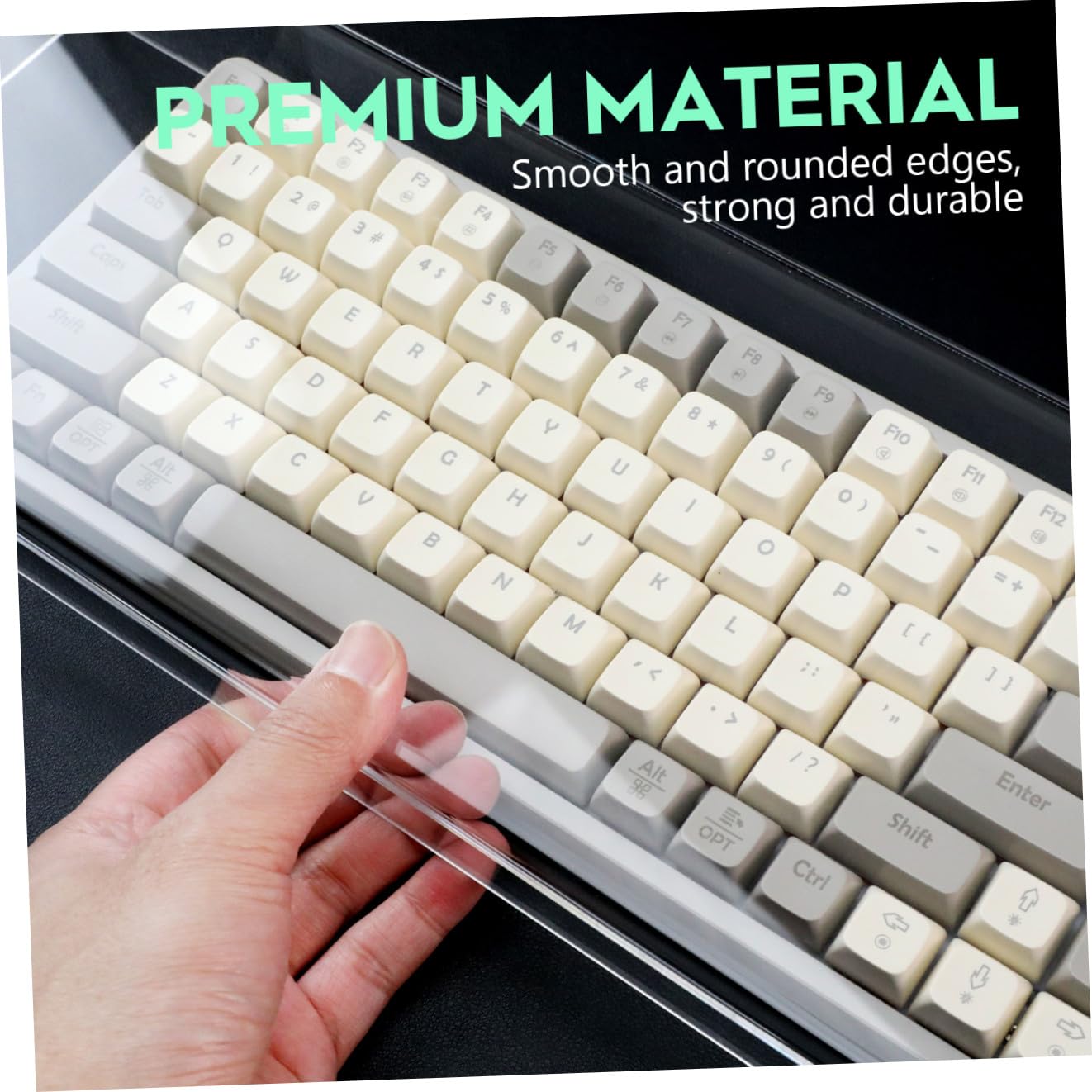Cubierta Protectora Funda Resistente para Teclado de Acrílico Transparente Protección contra Polvo y Agua para Teclado de Escritorio Hogar