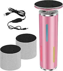 Removedor elétrico de calos do pé, ferramenta profissional de pedicure de 12 cm mais longa, 600 RPM para removedor de calos - velocidade ajustável, lixa elétrica para os pés com 60 discos de lixa para