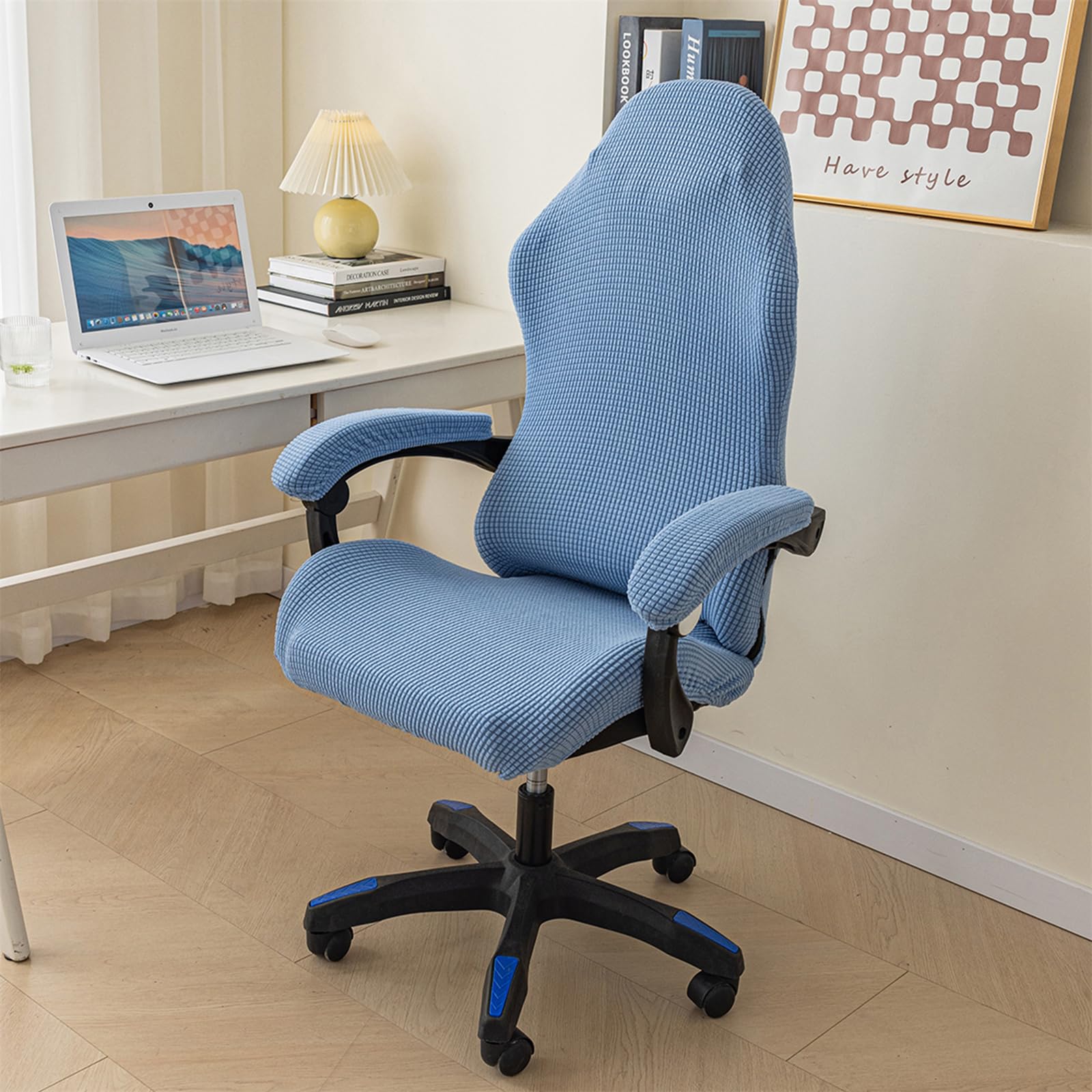 Highdi Gaming Chair Covers Stretch, Stretchable Gaming Chair Seat Covers with Arm Covers Elastic Computer Chair Slipcovers Protector for Gamer Chair (Denim Blue)